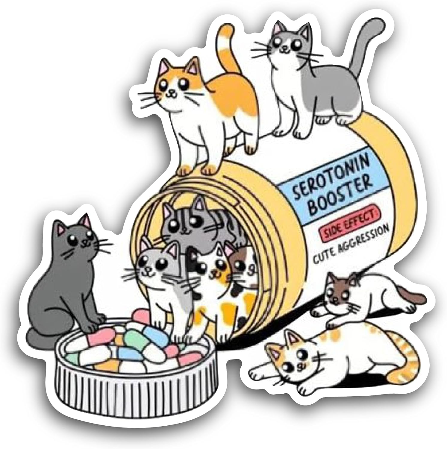 2 (Pieces) 3" and 5" Serotonin Sticker, Waterproof Vinyl Decals for Many Purpose Like Cars, Trucks, Laptops, Phones, Windows and More