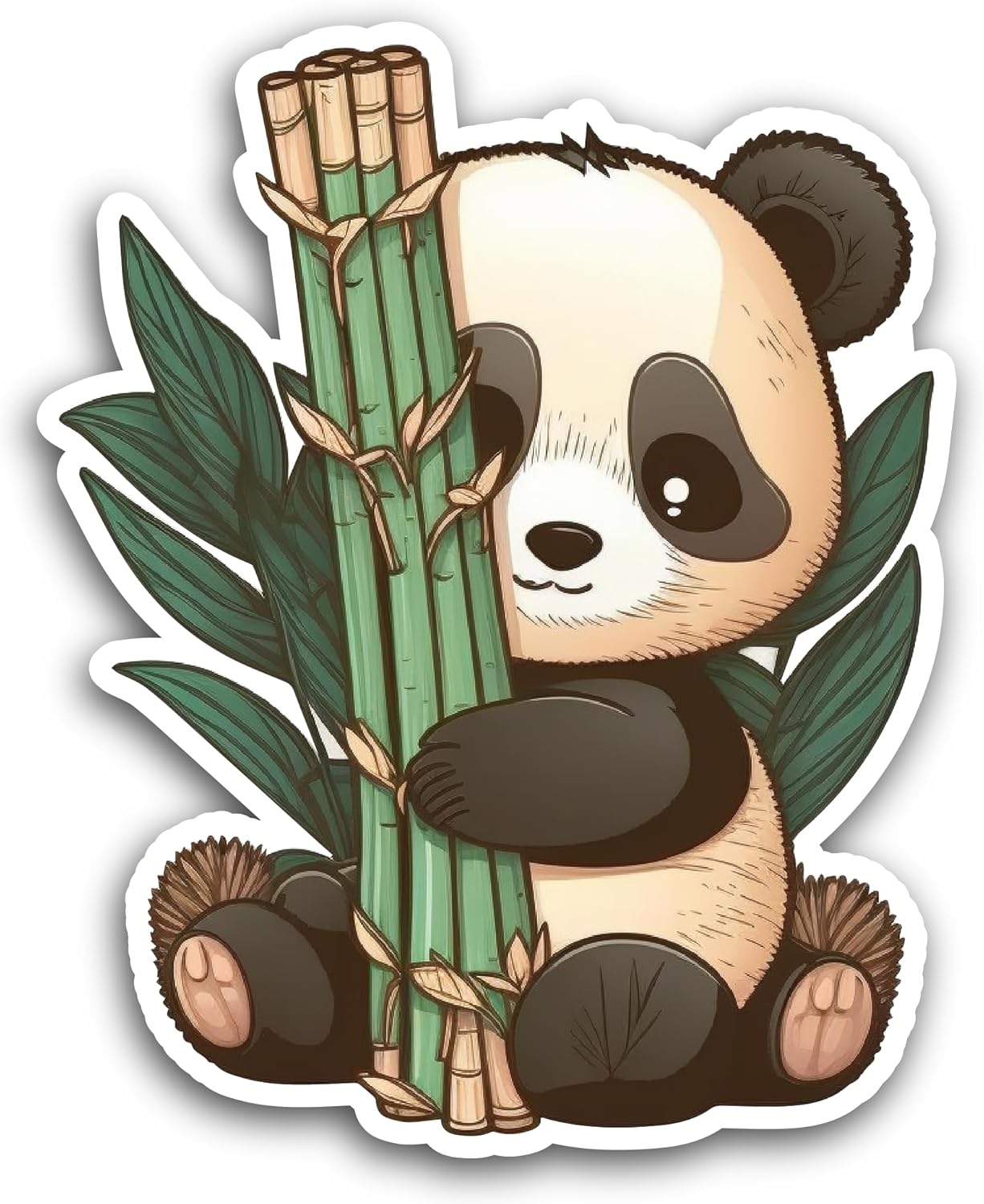 2 (Pieces) 3" and 5" Baby Panda Sticker, Waterproof Vinyl Decals for Many Purpose Like Cars, Trucks, Laptops, Phones, Windows and More