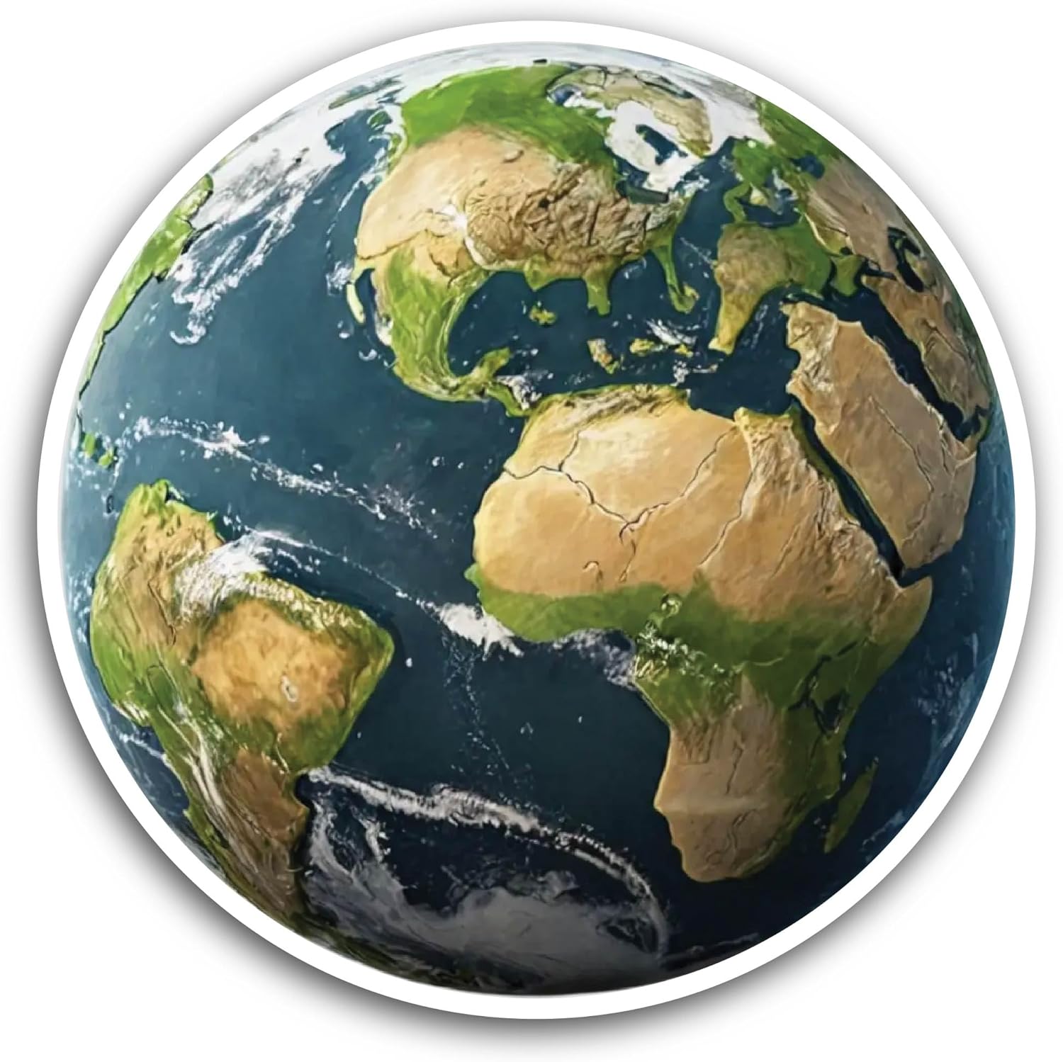 2 (Pieces) 3" and 5" Planet Earth Globe Sticker, Waterproof Vinyl Decals for Many Purpose Like Cars, Trucks, Laptops, Phones, Windows and More