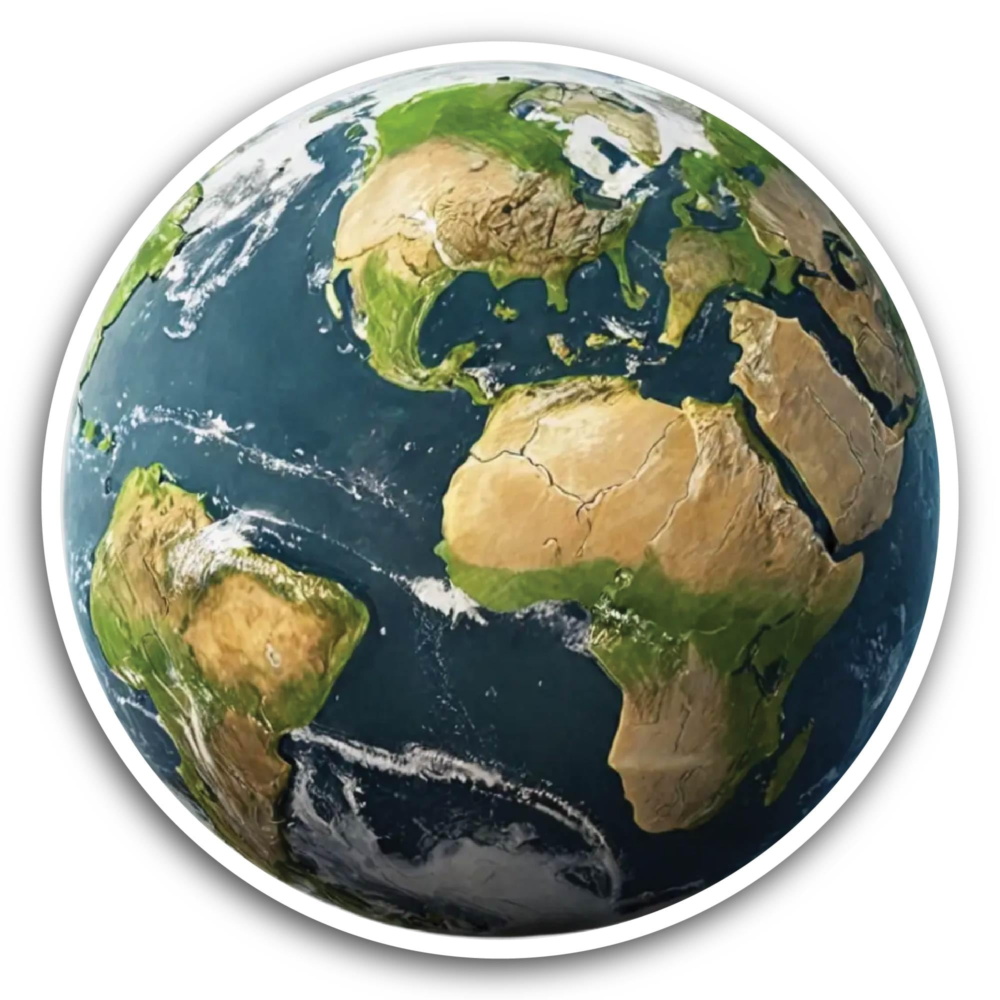 2 (Pieces) 3" and 5" Planet Earth Globe Sticker, Waterproof Vinyl Decals for Many Purpose Like Cars,