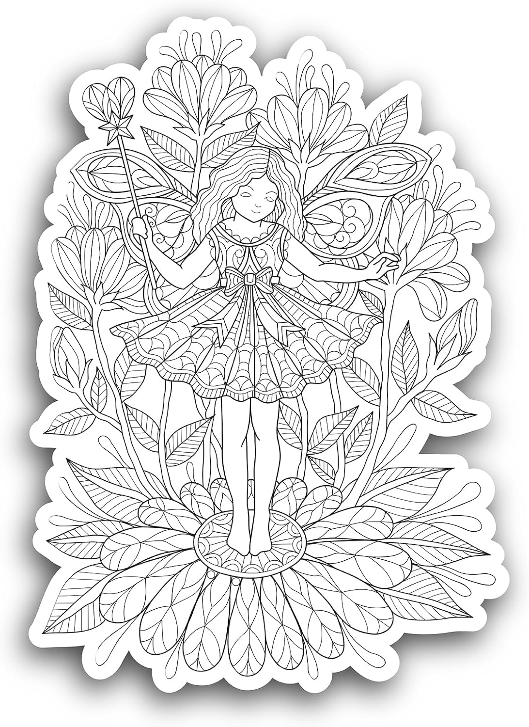 2 (Pieces) 3" and 5" Hand Drawing Angel Sticker, Waterproof Vinyl Decals for Many Purpose Like Cars, Trucks, Laptops, Phones, Windows and More