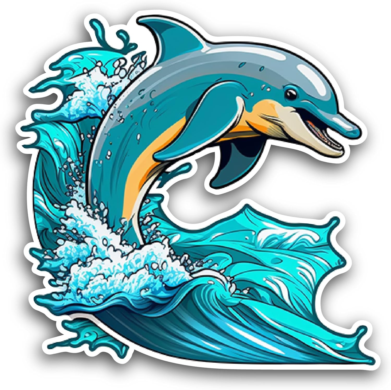 2 (Pieces) 3" and 5" Dolphin Sticker, Waterproof Vinyl Decals for Many Purpose Like Cars, Trucks, Laptops, Phones, Windows and More