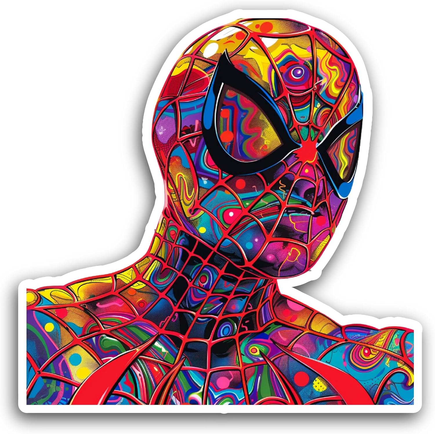 2 (Pieces) 3" and 5" Colorful Spider Sticker, Waterproof Vinyl Decals for Many Purpose Like Cars, Trucks, Laptops, Phones, Windows and More