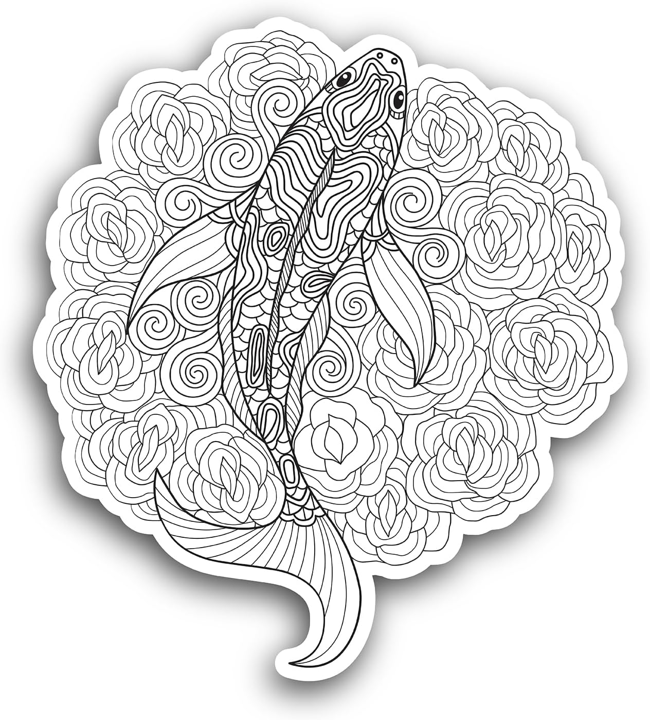 2 (Pieces) 3" and 5" Fish Vector Art Sticker, Waterproof Vinyl Decals for Many Purpose Like Cars, Trucks, Laptops, Phones, Windows and More