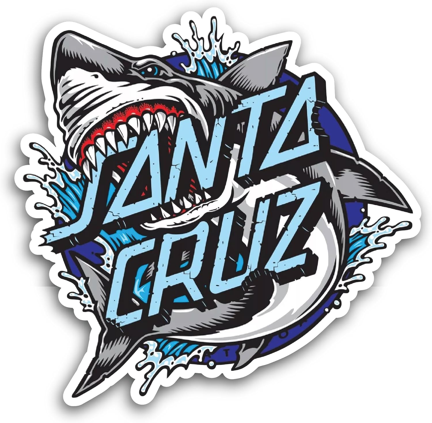 2 (Pieces) 3" and 5" Santa Cruz Sticker, Waterproof Vinyl Decals for Many Purpose Like Cars, Trucks, Laptops, Phones, Windows and More