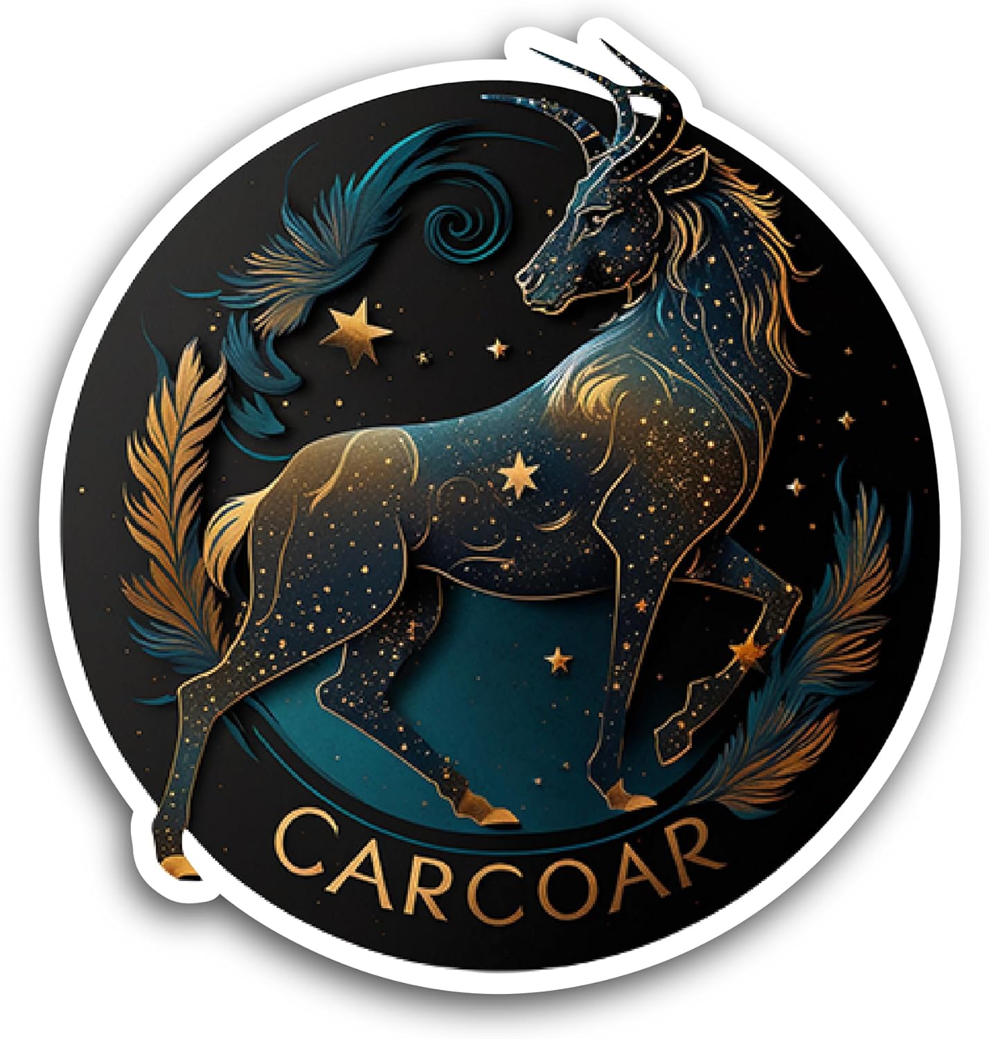 2 (Pieces) 3" and 5" Zodiac Sign of The Goat Sticker, Waterproof Vinyl Decals for Many Purpose Like Cars, Trucks, Laptops, Phones, Windows and More