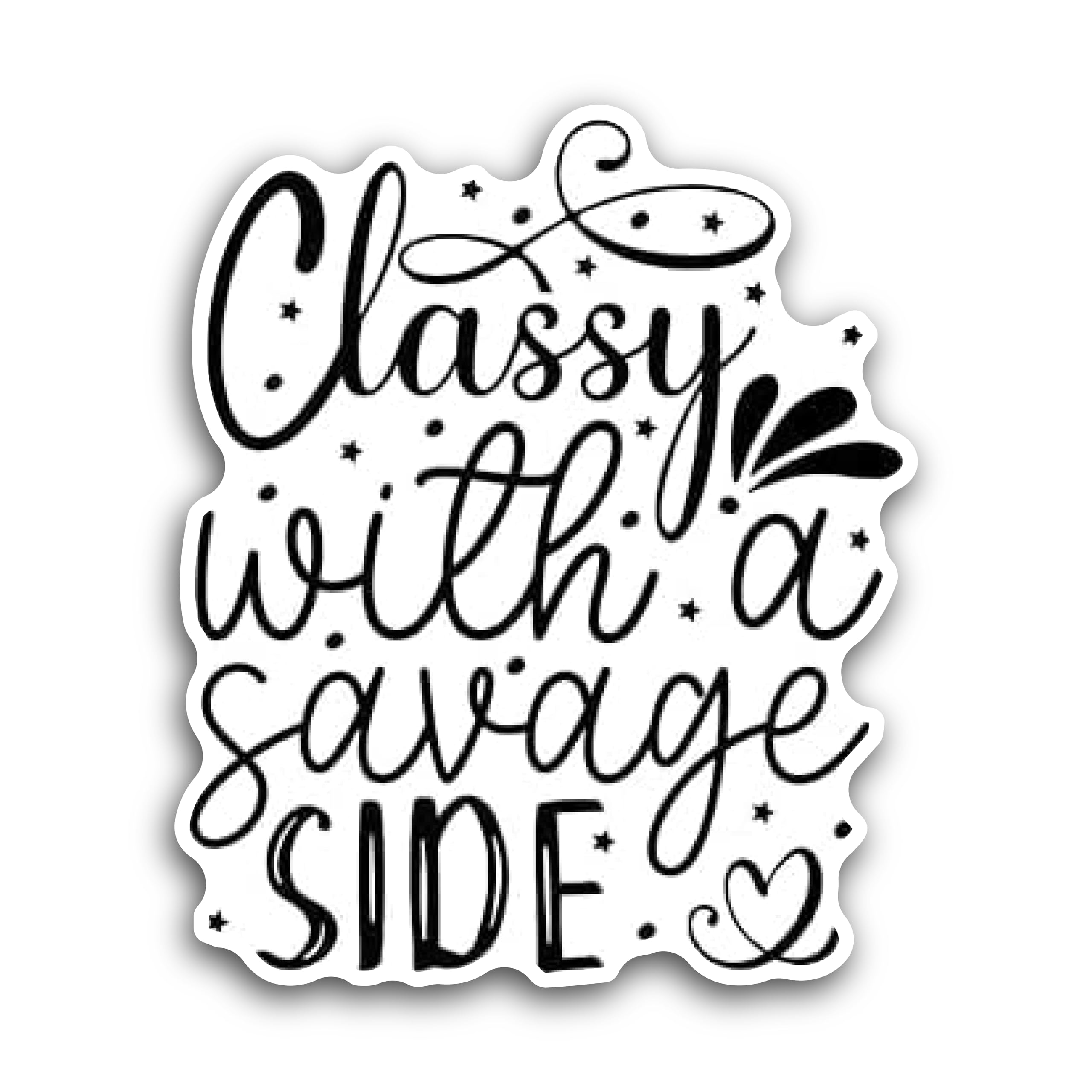 2 (Pieces) 3" and 5" Classy with a Savage Side Decal Sticker, Waterproof Vinyl Decals for Many Purpo