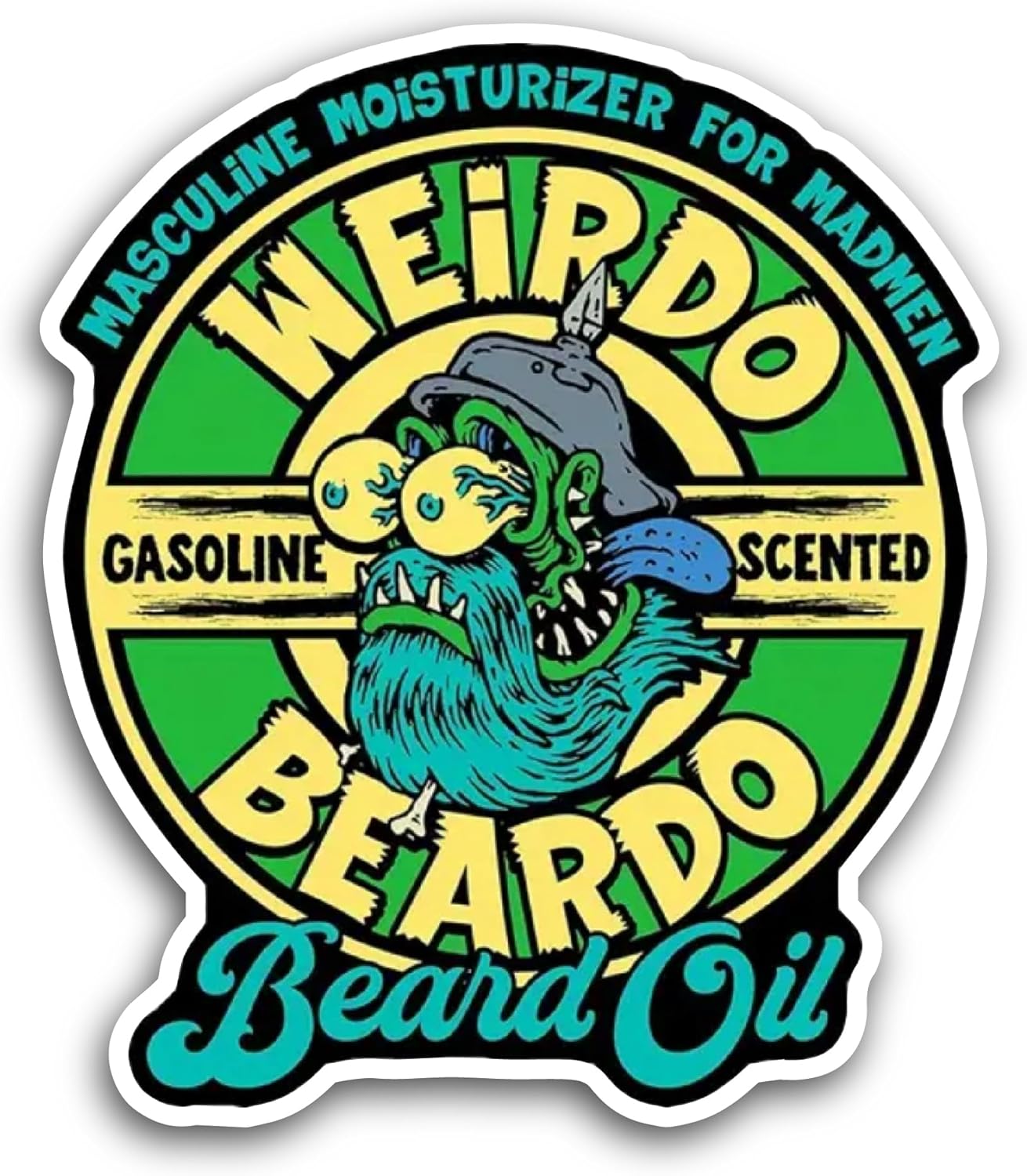 2 (Pieces) 3" and 5" Weirdo Beardo Sticker, Waterproof Vinyl Decals for Many Purpose Like Cars, Trucks, Laptops, Phones, Windows and More