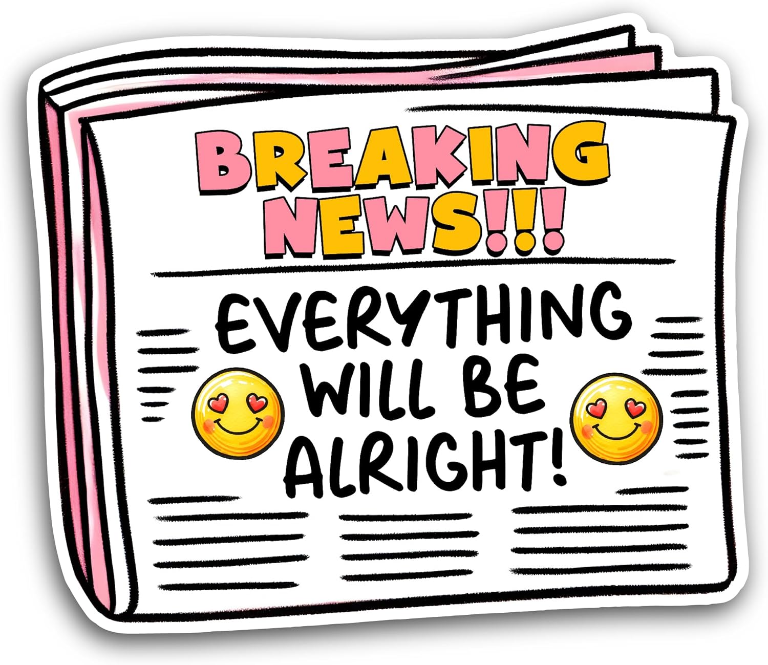 2 (Pieces) 3" and 5" Breaking News Text Sticker, Waterproof Vinyl Decals for Many Purpose Like Cars, Trucks, Laptops, Phones, Windows and More