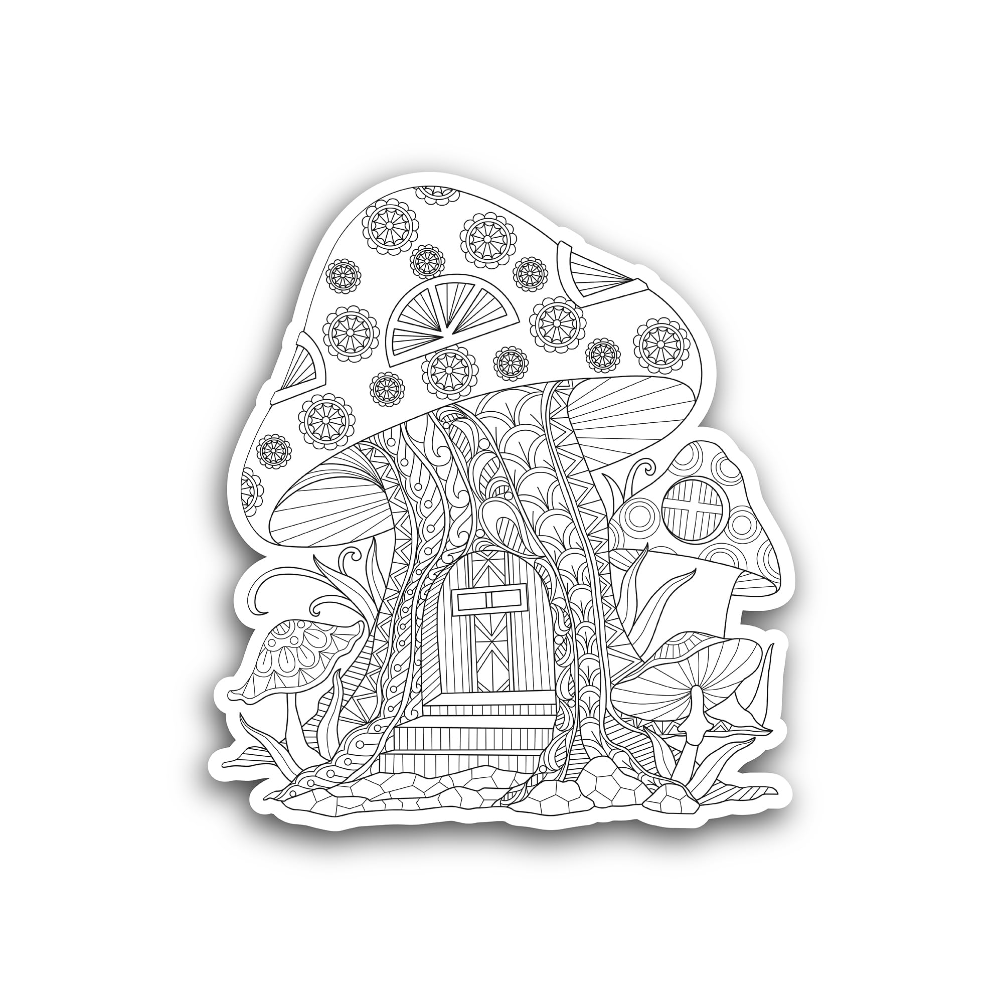 3 (Pieces) 1" 2" and 3" Cartoon Black and White Dog Decal Sticker, Waterproof & Scratch Resistant fo