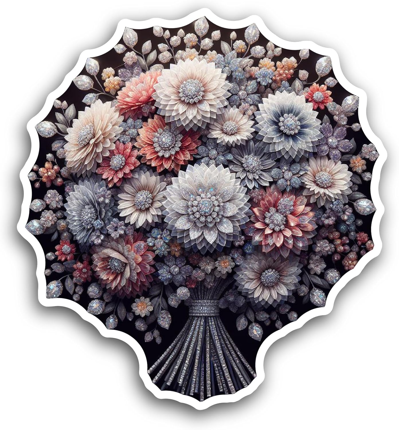 2 (Pieces) 3" and 5" Bunch of Flowers Sticker, Waterproof Vinyl Decals for Many Purpose Like Cars, Trucks, Laptops, Phones, Windows and More