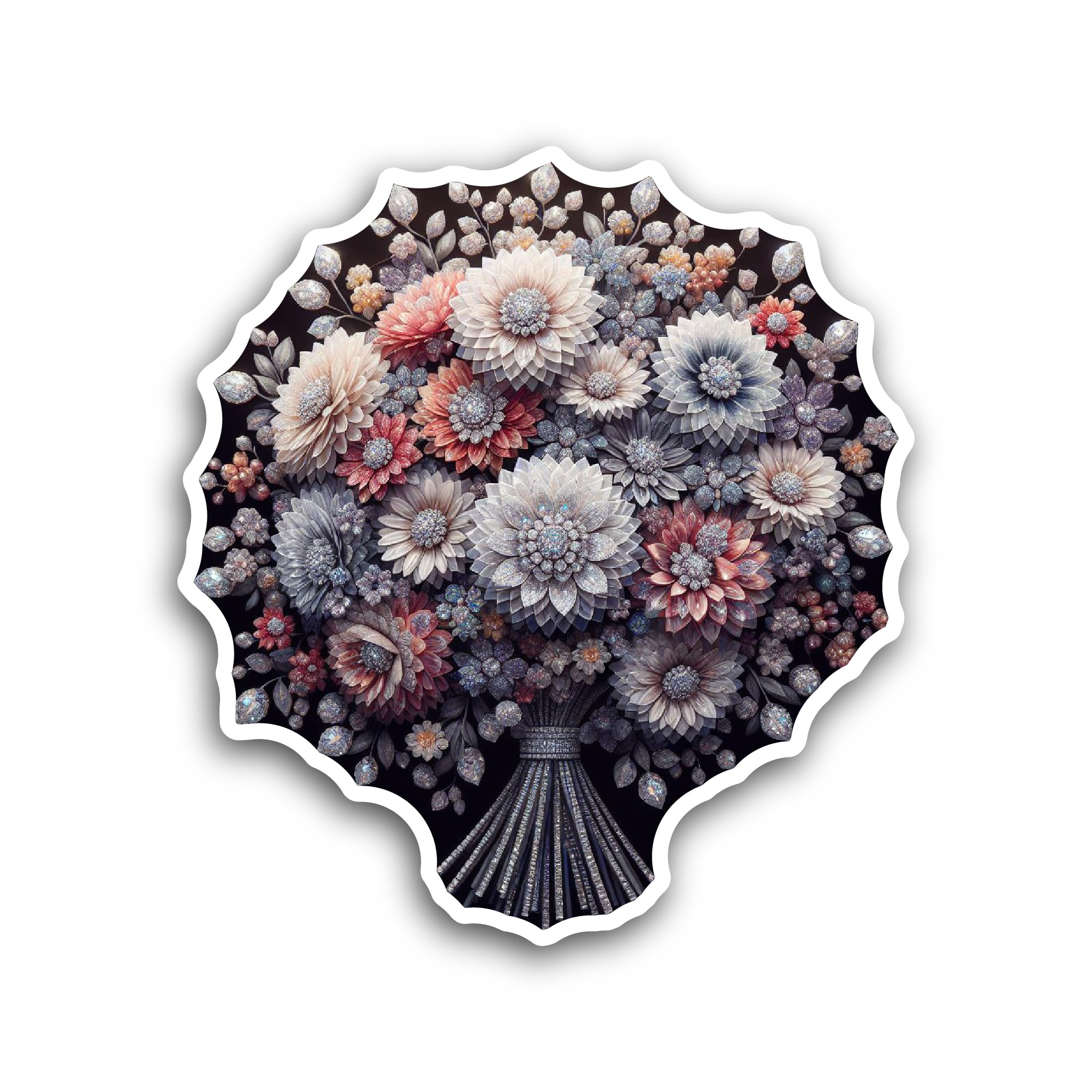 2 (Pieces) 3" and 5" Bunch of Flowers Sticker, Waterproof Vinyl Decals for Many Purpose Like Cars, T