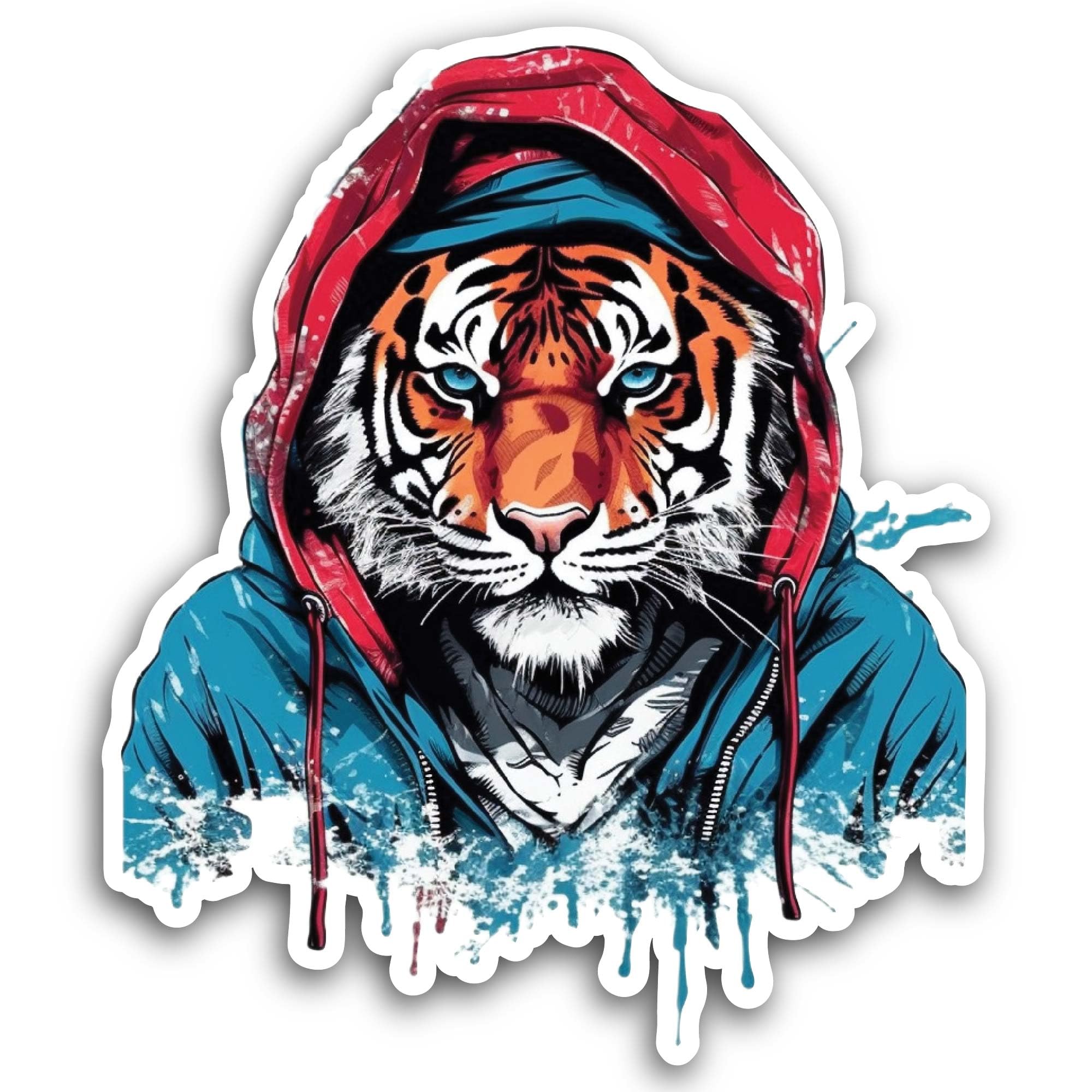 3 (Pieces) 1" 2" and 3" Mask Man in Casino with Cards in American Flag Hoodie Decal Sticker, Waterpr
