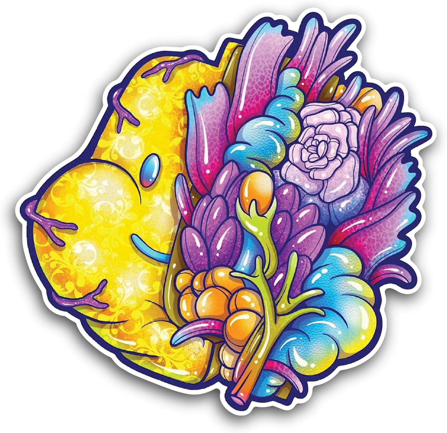 2 (Pieces) 3" and 5" Colorful Mushroom Fungi Sticker, Waterproof Vinyl Decals for Many Purpose Like Cars, Trucks, Laptops, Phones, Windows and More