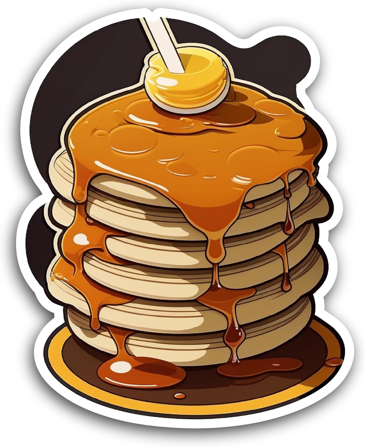 2 (Pieces) 3" and 5" Stack of Pancakes Sticker, Waterproof Vinyl Decals for Many Purpose Like Cars, Trucks, Laptops, Phones, Windows and More