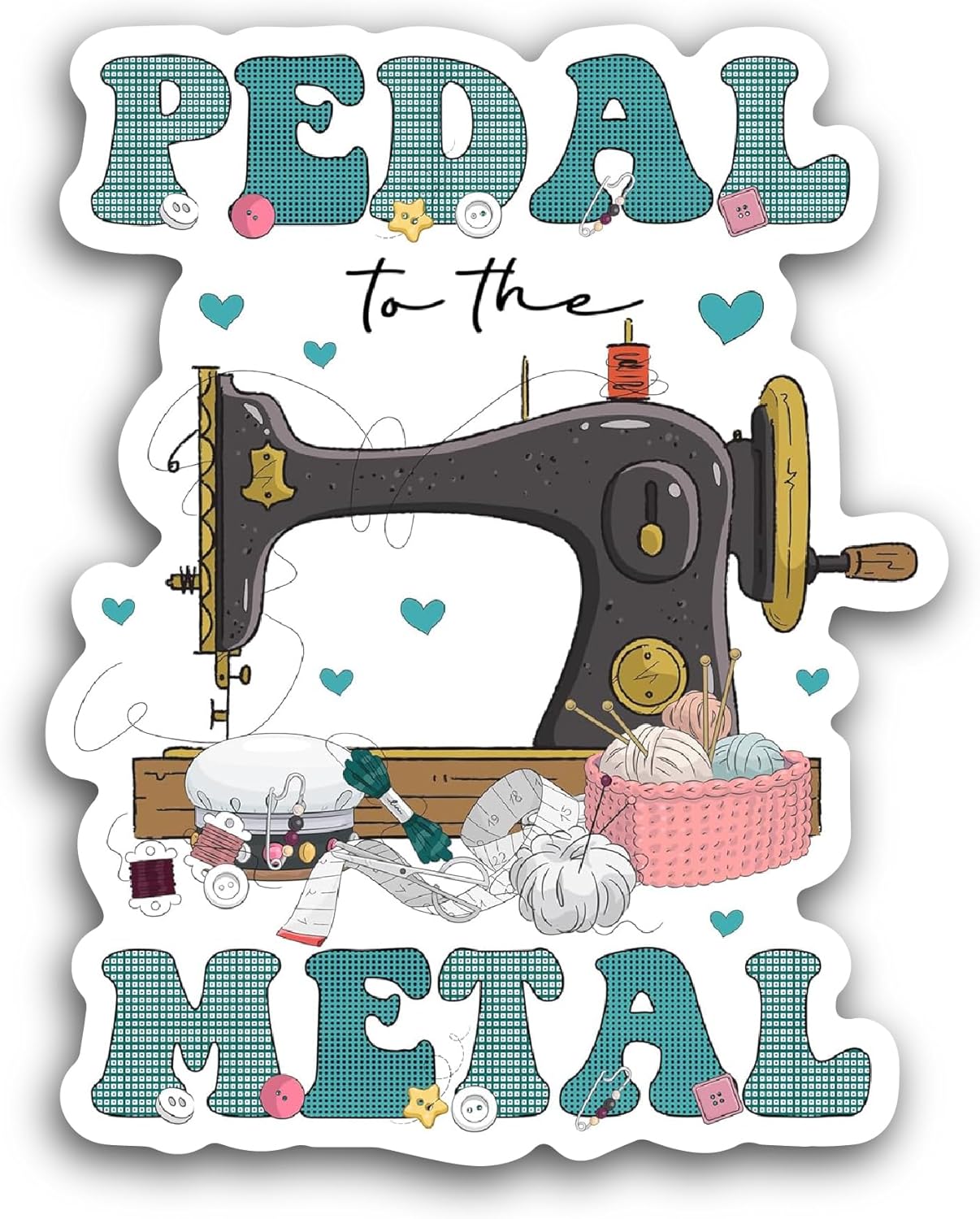 2 (Pieces) 3" and 5" Pedal Metal Sticker, Waterproof Vinyl Decals for Many Purpose Like Cars, Trucks, Laptops, Phones, Windows and More