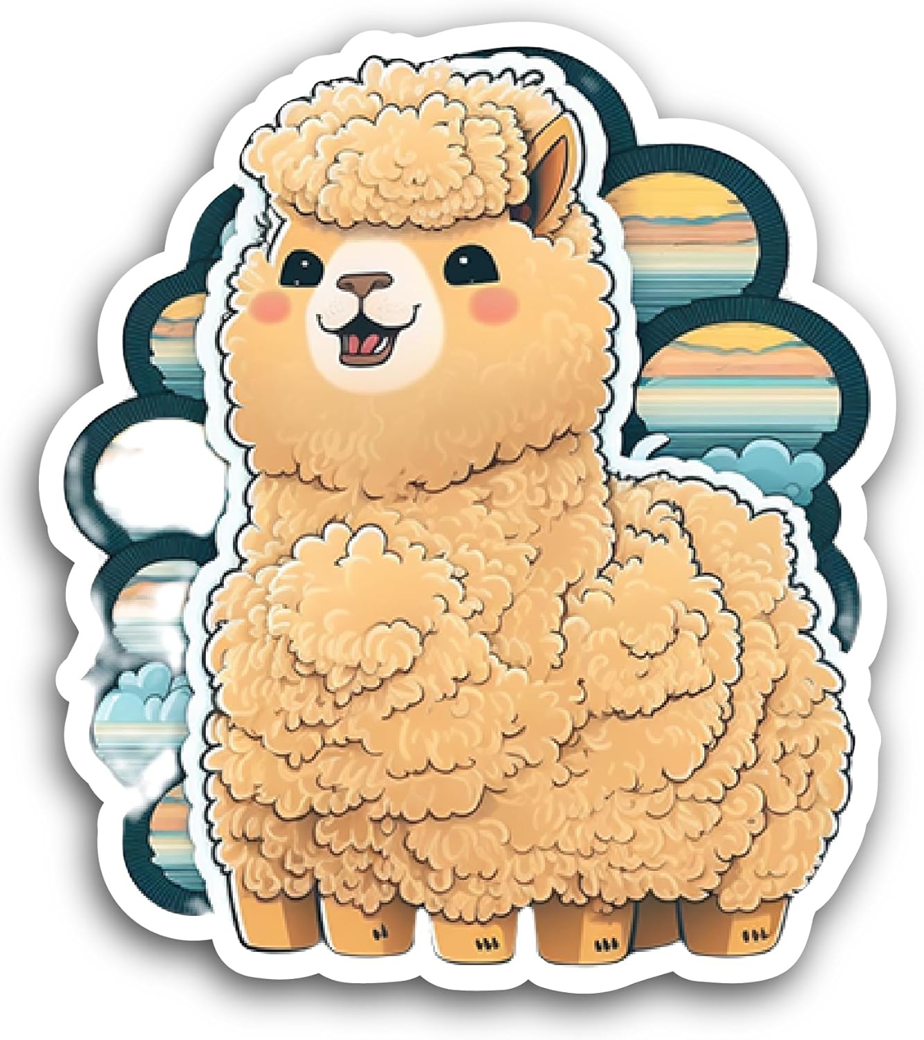 2 (Pieces) 3" and 5" Lamb Sticker, Waterproof Vinyl Decals for Many Purpose Like Cars, Trucks, Laptops, Phones, Windows and More