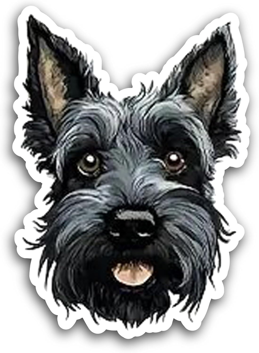 2 (Pieces) 3" and 5" Black Russian Terrier Dog Breed Decal Sticker,Waterproof Vinyl Decals for Many Purpose Like Cars, Trucks, Laptops, Phones, Windows and More