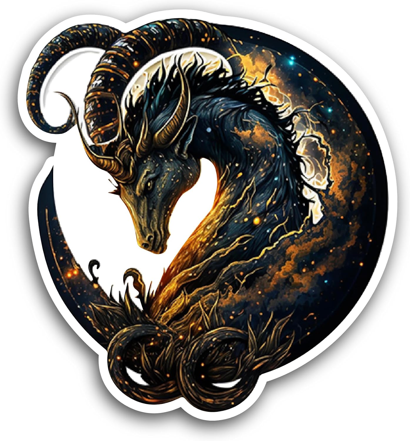 2 (Pieces) 3" and 5" Fantasy Dragon Sticker, Waterproof Vinyl Decals for Many Purpose Like Cars, Trucks, Laptops, Phones, Windows and More