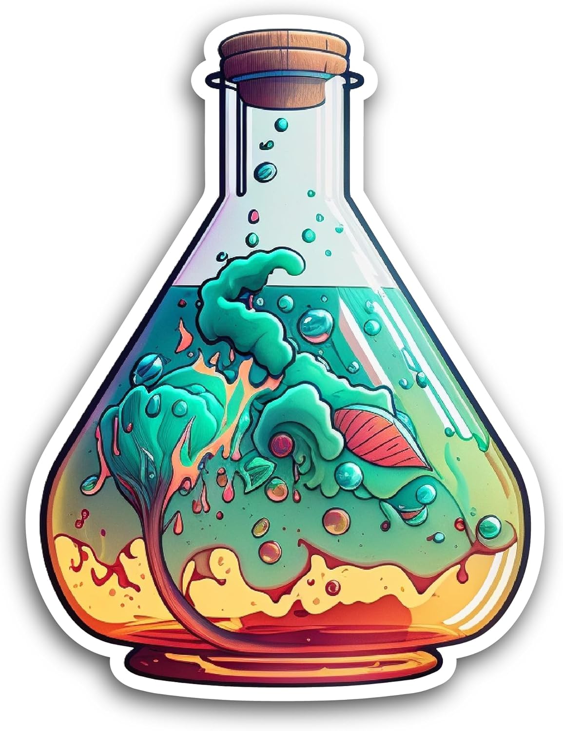2 (Pieces) 3" and 5" Chemical Flask Sticker, Waterproof Vinyl Decals for Many Purpose Like Cars, Trucks, Laptops, Phones, Windows and More