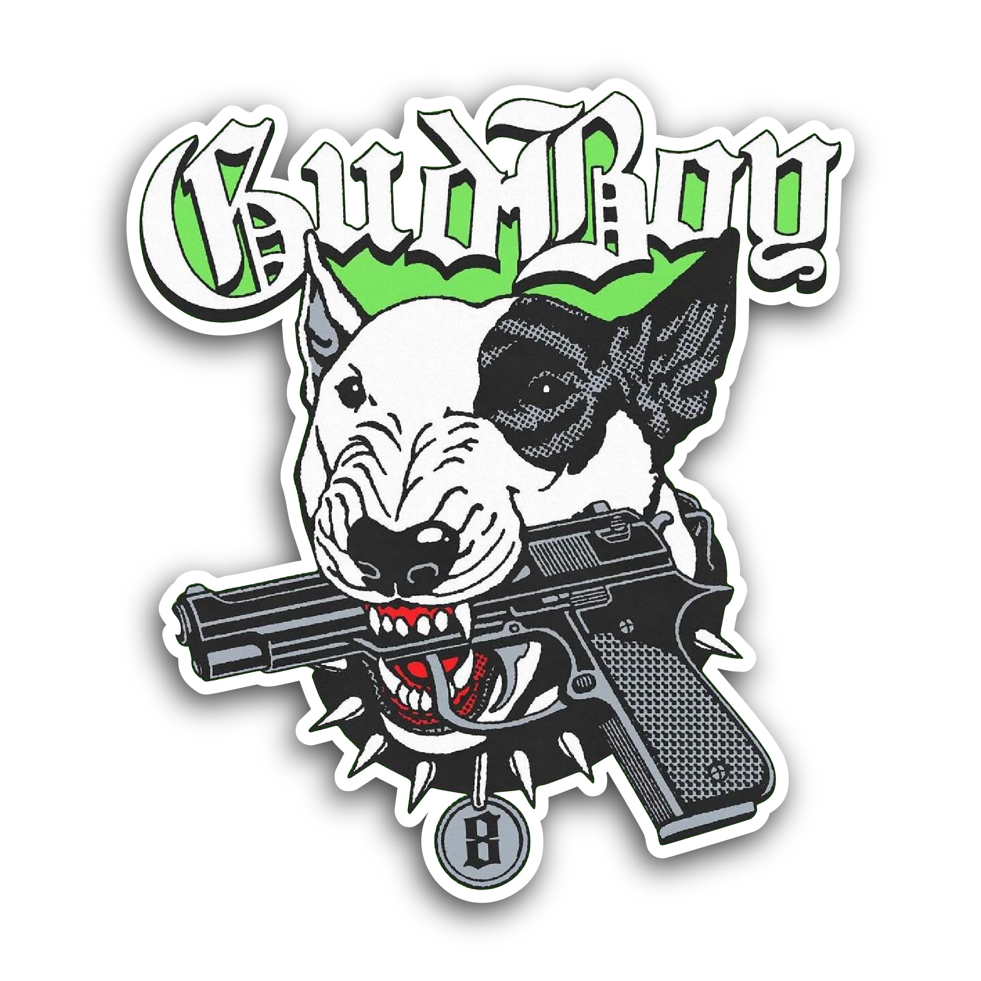 2 (Pieces) 3" and 5" Bullterrier Dog Sticker, Waterproof Vinyl Decals for Many Purpose Like Cars, Tr