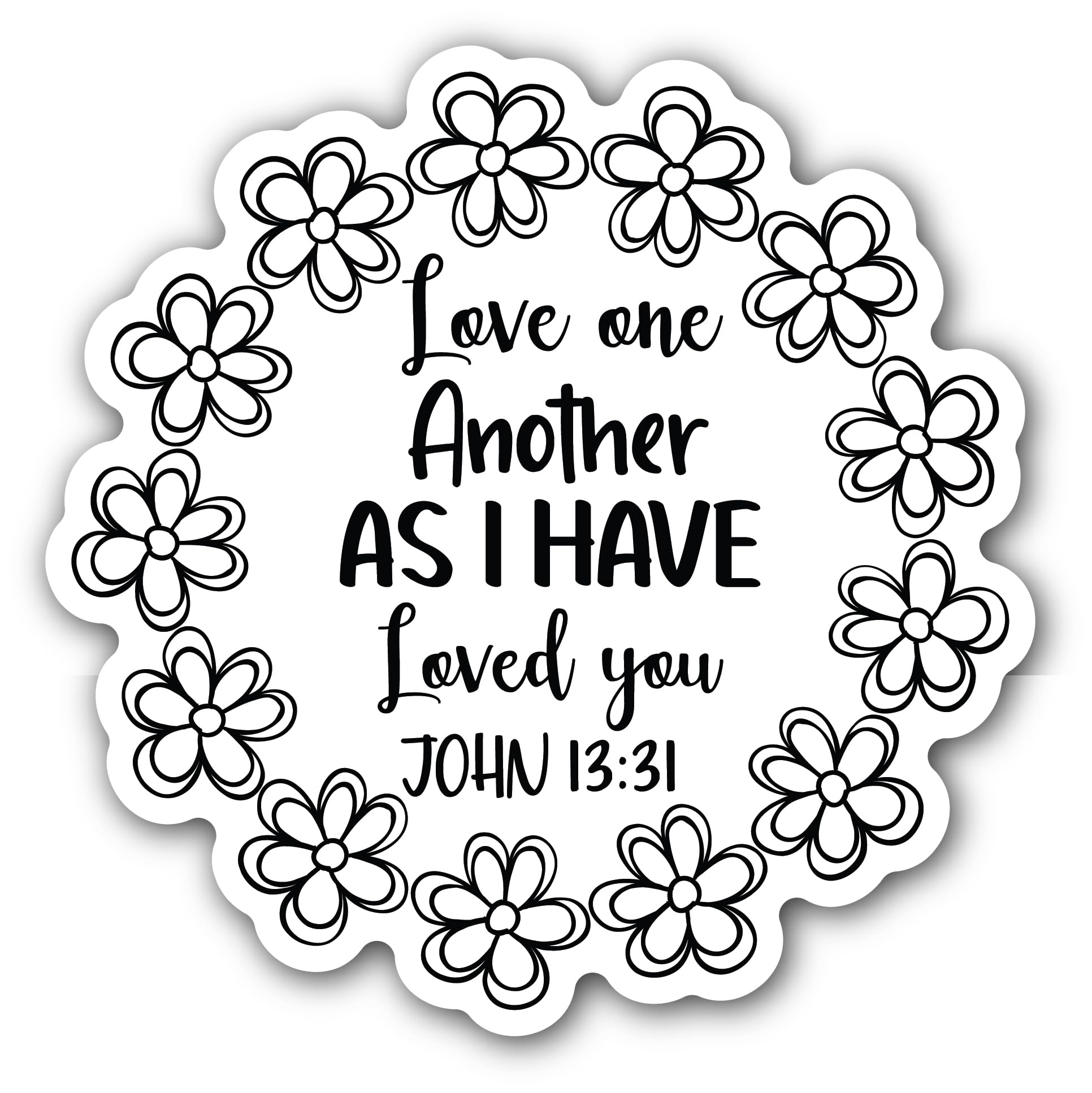 2 (Pieces) 3" and 5" Love One Another Sticker, Waterproof Vinyl Decals for Many Purpose Like Cars, T