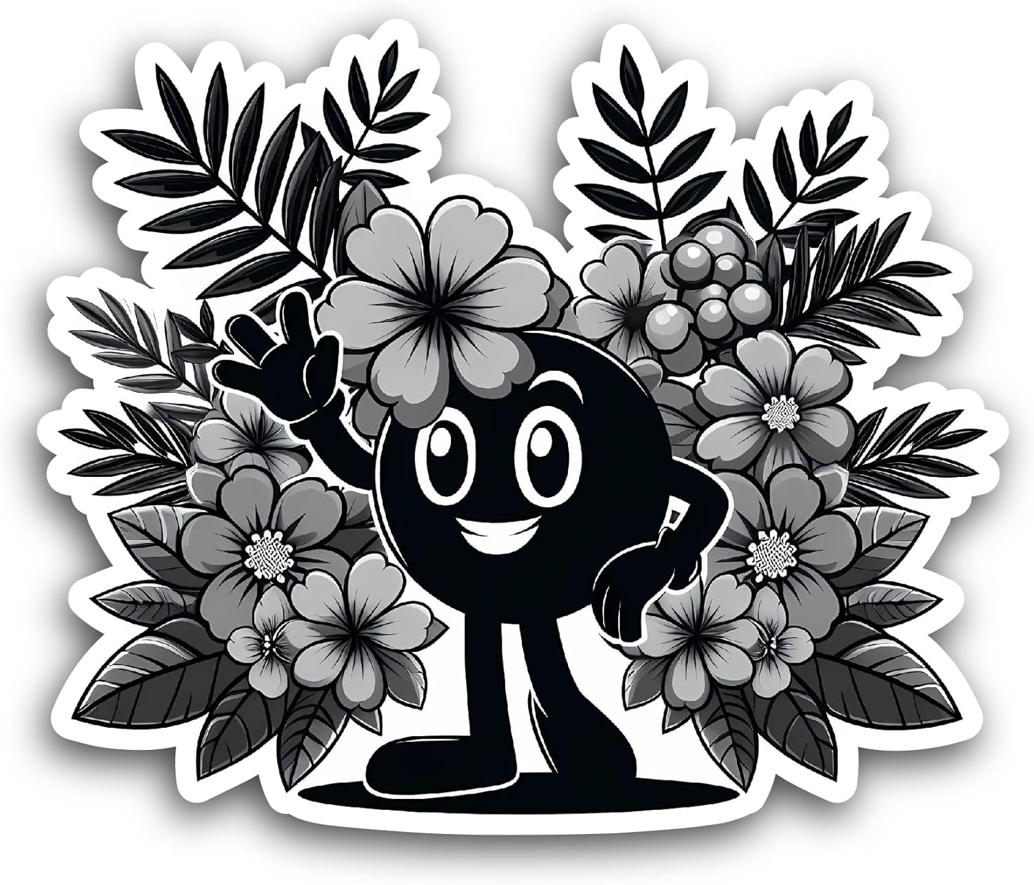 2 (Pieces) 3" and 5" Vintage Cartoon Character Sticker, Waterproof Vinyl Decals for Many Purpose Like Cars, Trucks, Laptops, Phones, Windows and More