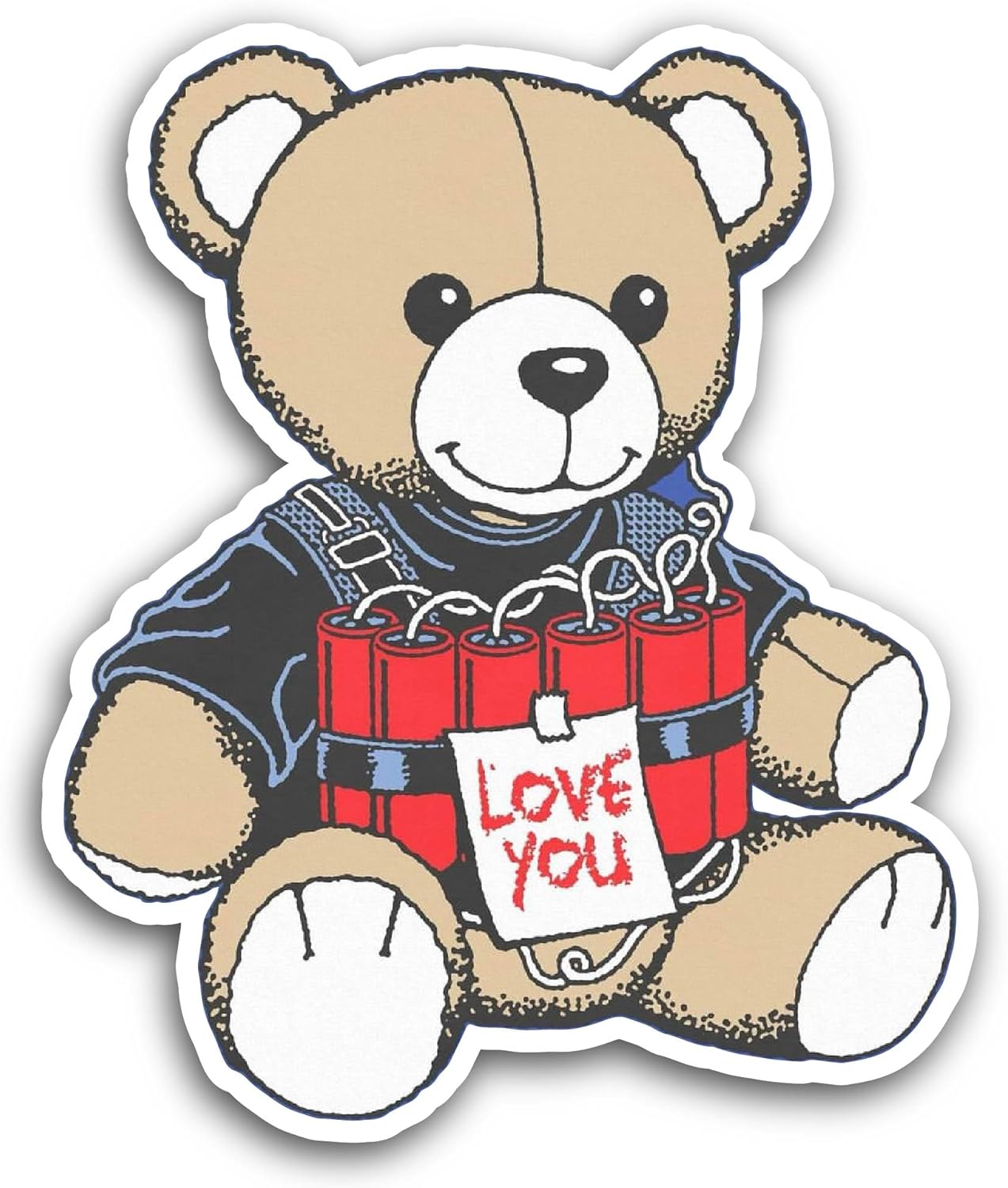 2 (Pieces) 3" and 5" Teddy Bear Sticker, Waterproof Vinyl Decals for Many Purpose Like Cars, Trucks, Laptops, Phones, Windows and More
