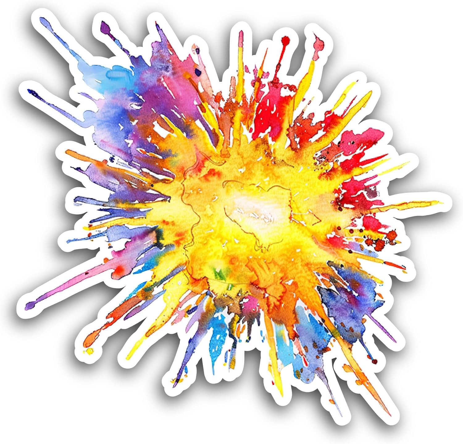 2 (Pieces) 3" and 5" Colorful Explosion Sticker, Waterproof Vinyl Decals for Many Purpose Like Cars, Trucks, Laptops, Phones, Windows and More