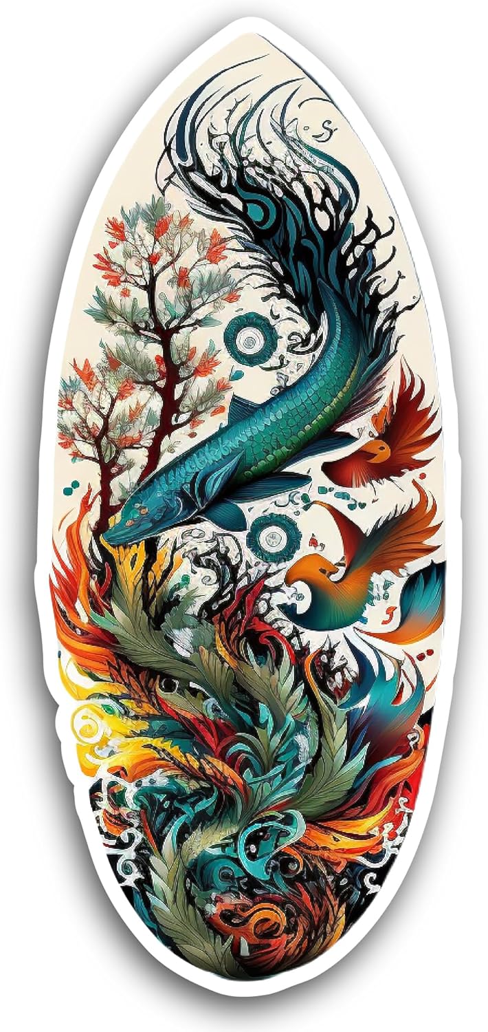 2 (Pieces) 3" and 5" Variety of Water Animals Art Sticker, Waterproof Vinyl Decals for Many Purpose Like Cars, Trucks, Laptops, Phones, Windows and More