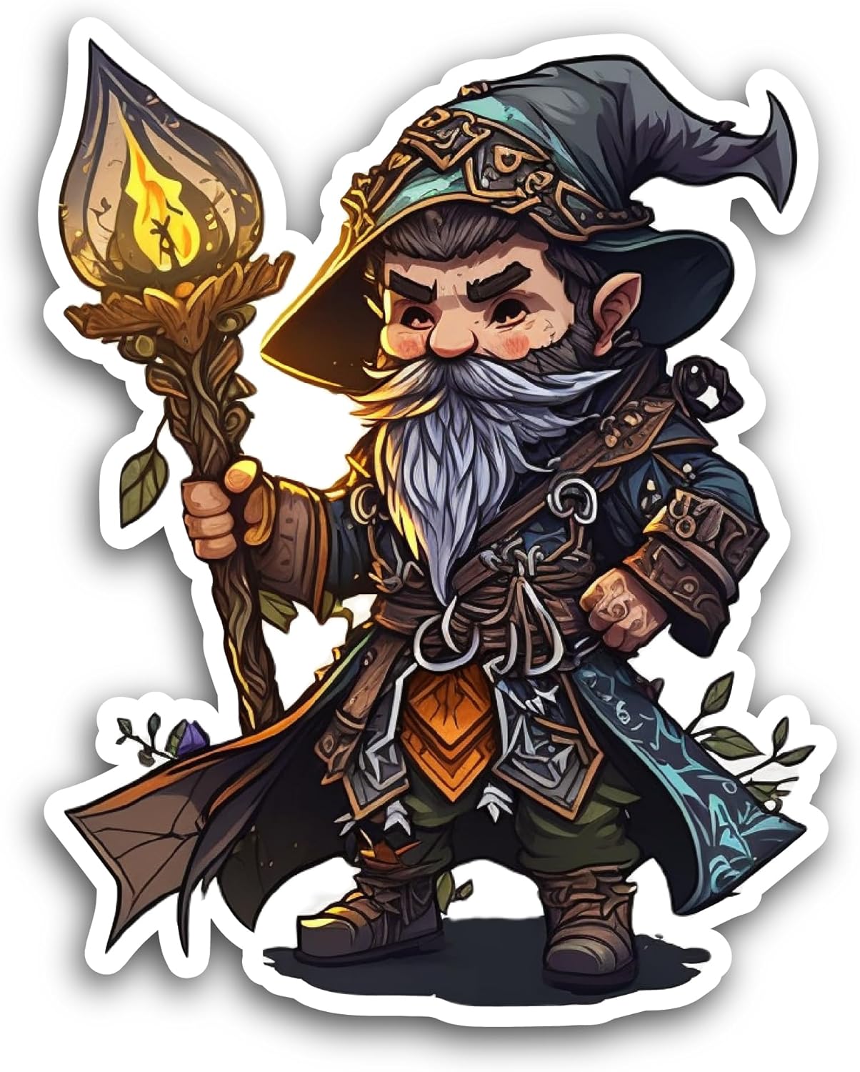 2 (Pieces) 3" and 5" Wizard with A Big Hat Sticker, Waterproof Vinyl Decals for Many Purpose Like Cars, Trucks, Laptops, Phones, Windows and More