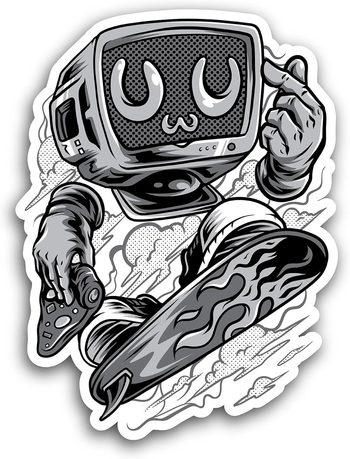 2 (Pieces) 3" and 5" Cartoon Sticker, Waterproof Vinyl Decals for Many Purpose Like Cars, Trucks, Laptops, Phones, Windows and More