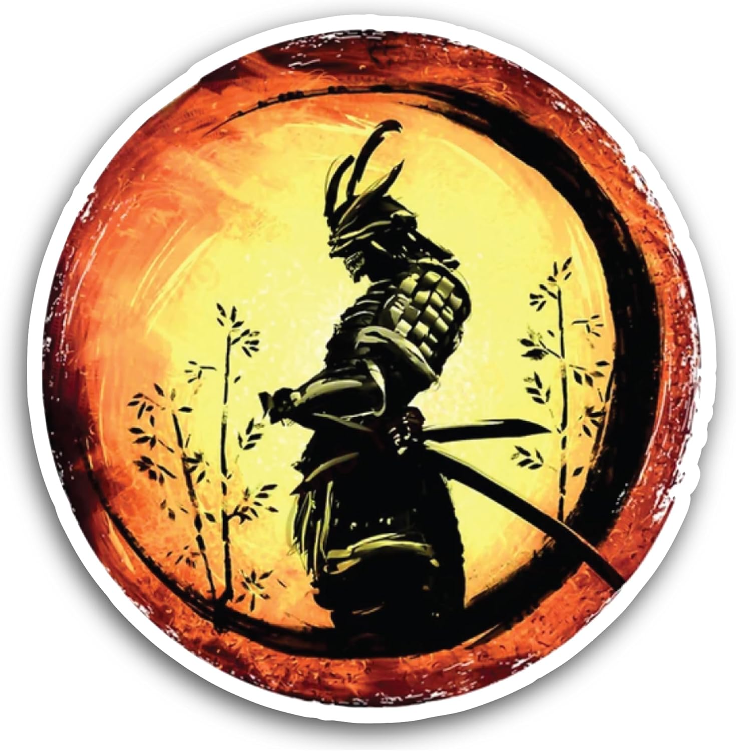 2 (Pieces) 3" and 5" Samurai Sticker, Waterproof Vinyl Decals for Many Purpose Like Cars, Trucks, Laptops, Phones, Windows and More