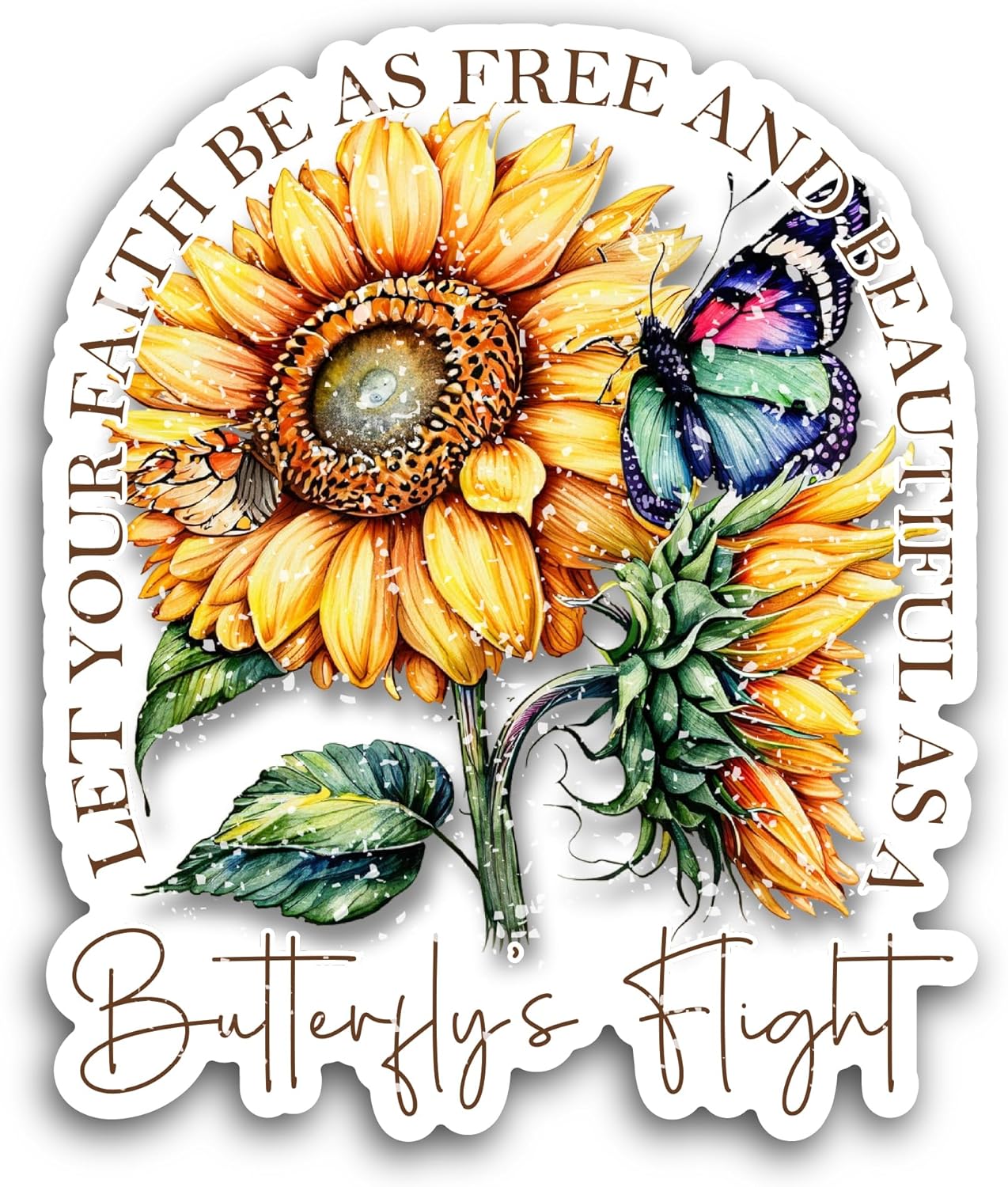 2 (Pieces) 3" and 5" Let Your Faith Be As Free Sticker, Waterproof Vinyl Decals for Many Purpose Like Cars, Trucks, Laptops, Phones, Windows and More