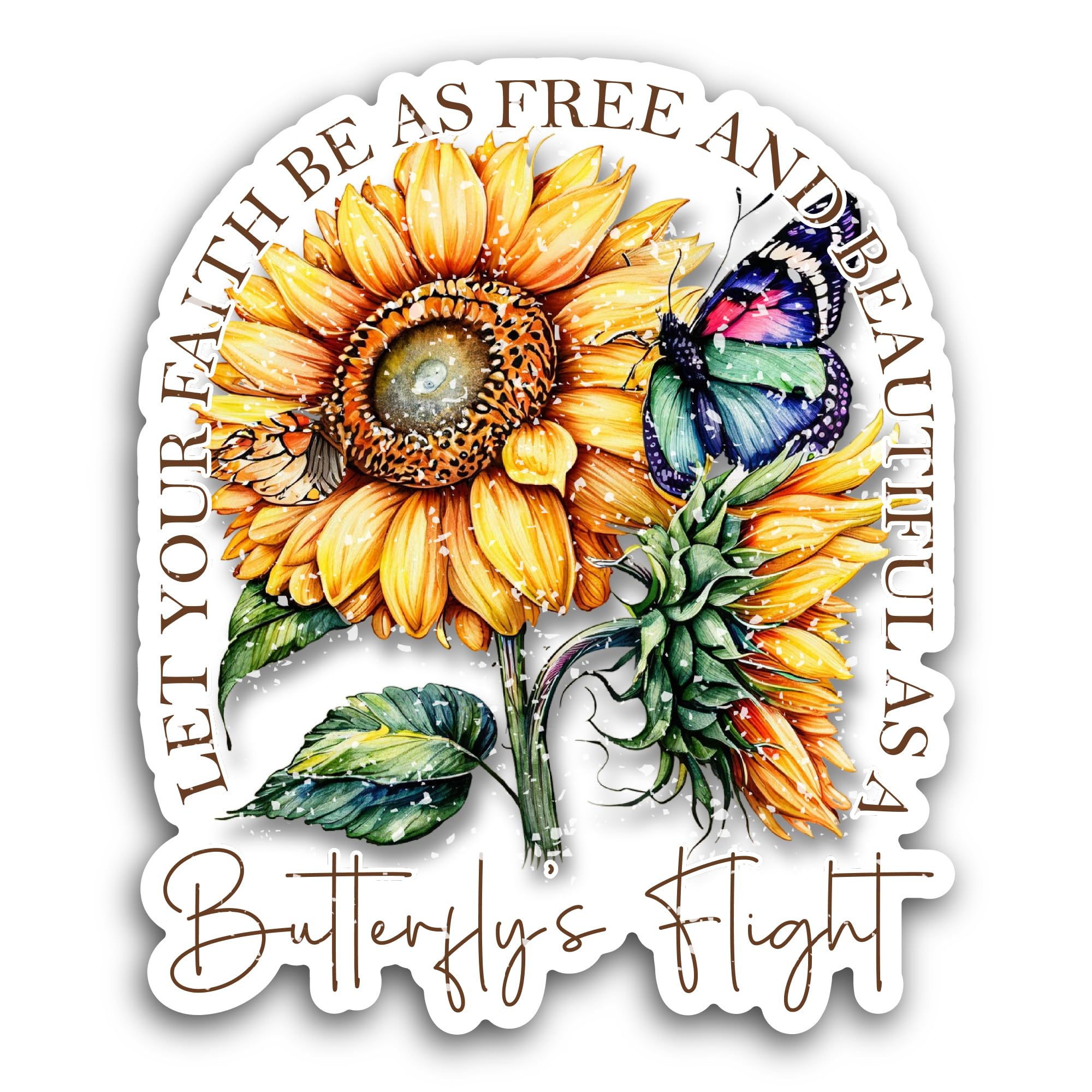 2 (Pieces) 3" and 5" Let Your Faith Be As Free Sticker, Waterproof Vinyl Decals for Many Purpose Lik