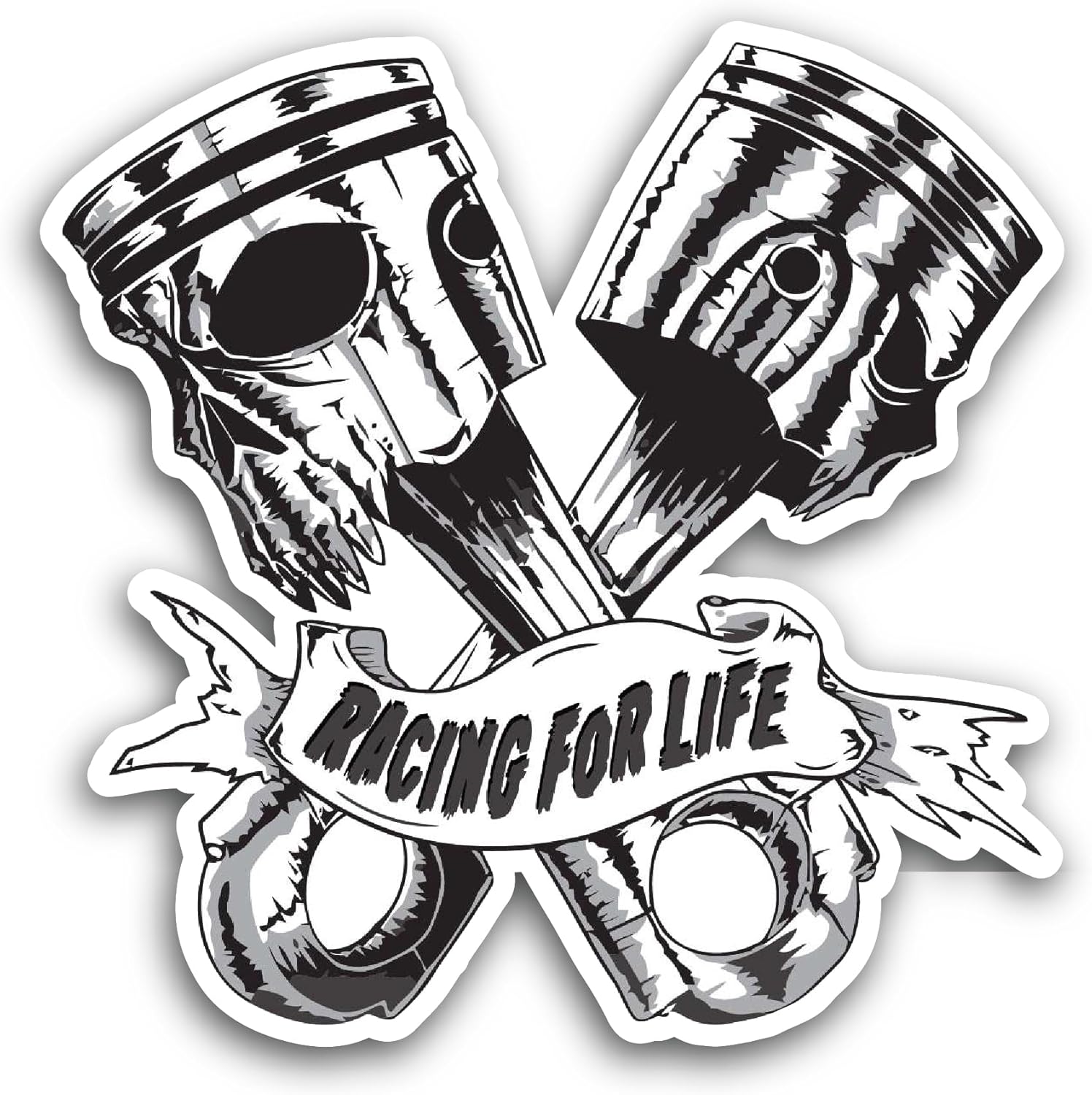 2 (Pieces) 3" and 5" Racing for Life Sticker, Waterproof Vinyl Decals for Many Purpose Like Cars, Trucks, Laptops, Phones, Windows and More