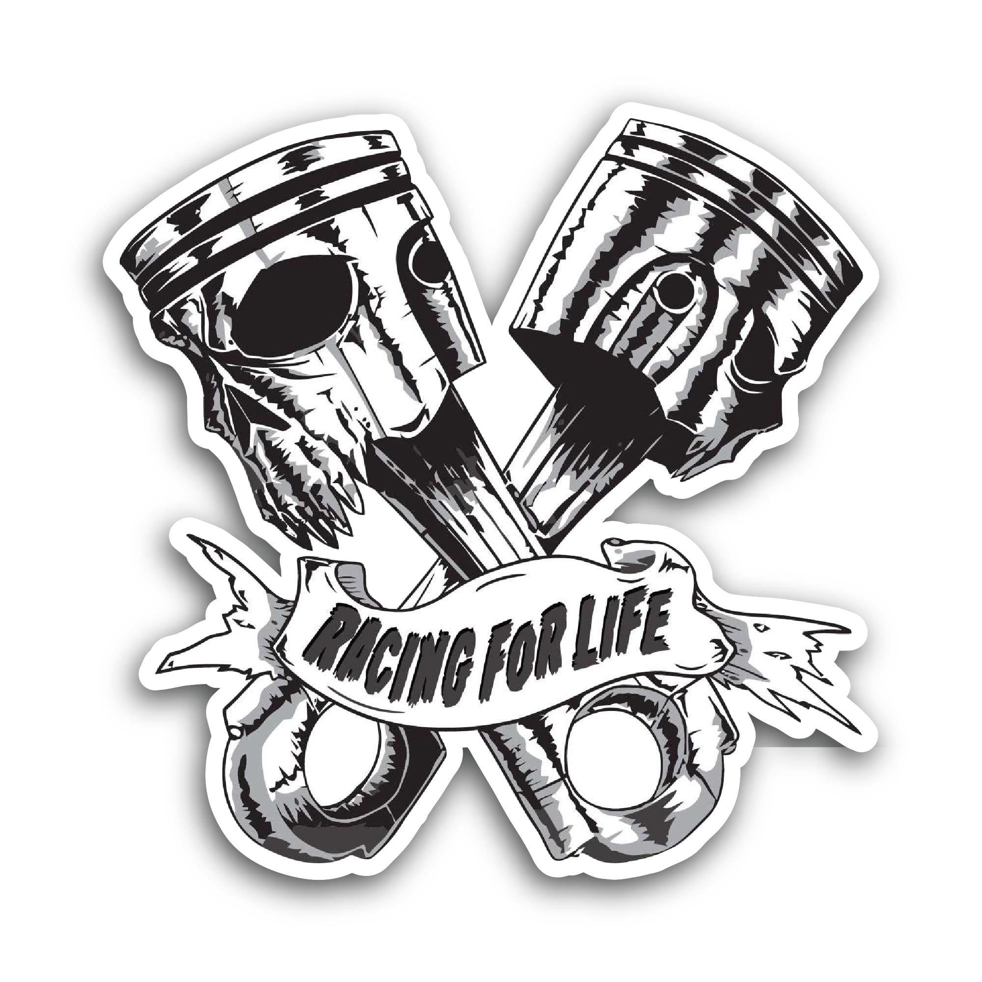 2 (Pieces) 2" and 3" Red Lipstick Mark with Grunge Text Overlay Sticker, Waterproof Vinyl Decals for