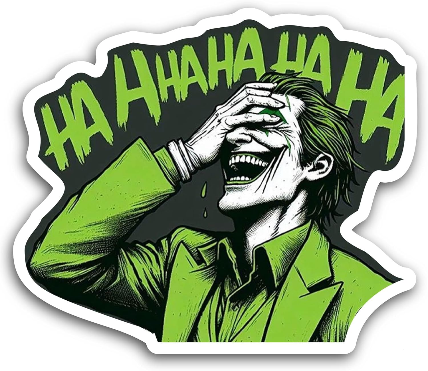 2 (Pieces) 3" and 5" Laughing Person Sticker, Waterproof Vinyl Decals for Many Purpose Like Cars, Trucks, Laptops, Phones, Windows and More