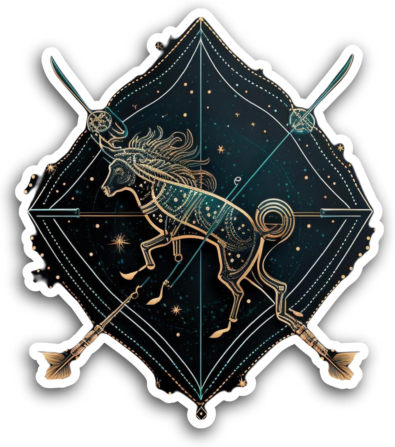 2 (Pieces) 3" and 5" Sagittarius Zodiac Sign Sticker, Waterproof Vinyl Decals for Many Purpose Like Cars, Trucks, Laptops, Phones, Windows and More