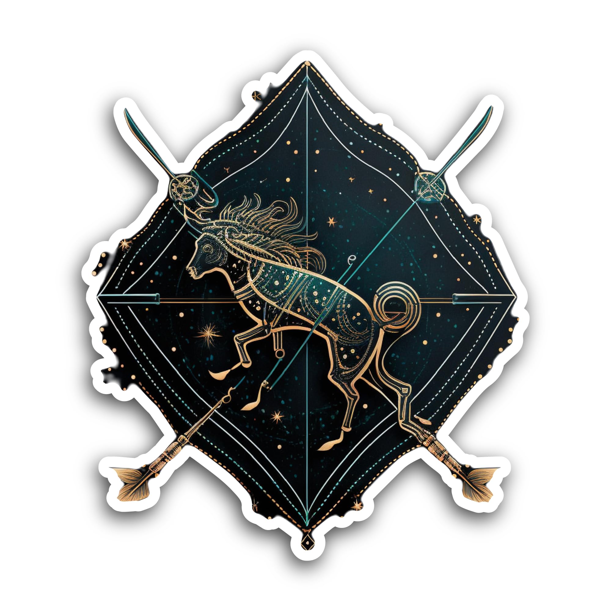 2 (Pieces) 3" and 5" Sagittarius Zodiac Sign Sticker, Waterproof Vinyl Decals for Many Purpose Like 