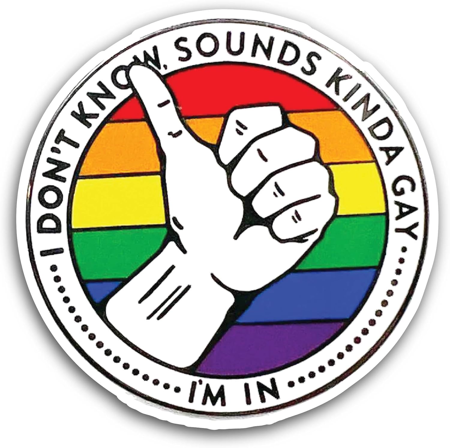 2 (Pieces) 3" and 5" Sounds Kinda Gay Sticker, Waterproof Vinyl Decals for Many Purpose Like Cars, Trucks, Laptops, Phones, Windows and More