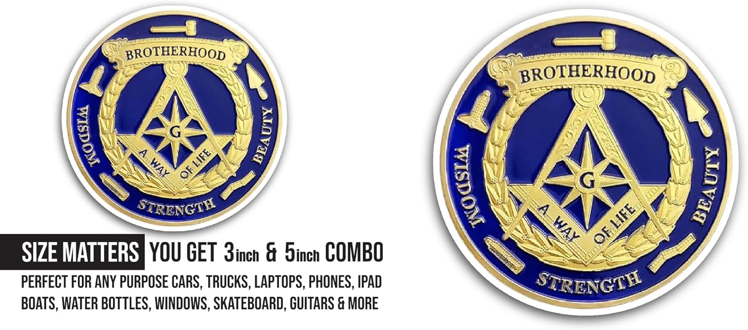2 (Pieces) 3" and 5" Brotherhood Sticker, Waterproof Vinyl Decals for Many Purpose Like Cars, Trucks, Laptops, Phones, Windows and More