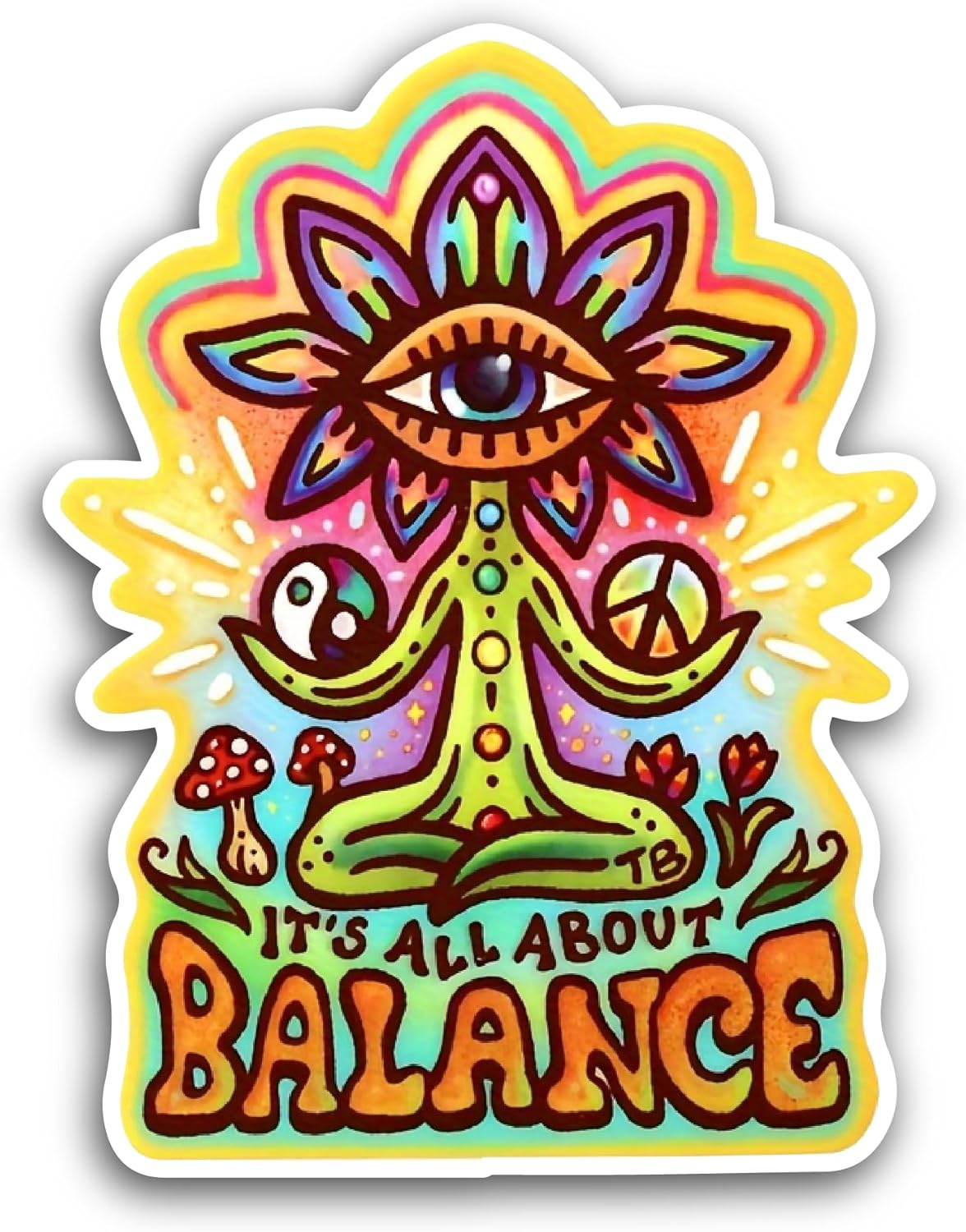 2 (Pieces) 3" and 5" Balance Sticker, Waterproof Vinyl Decals for Many Purpose Like Cars, Trucks, Laptops, Phones, Windows and More