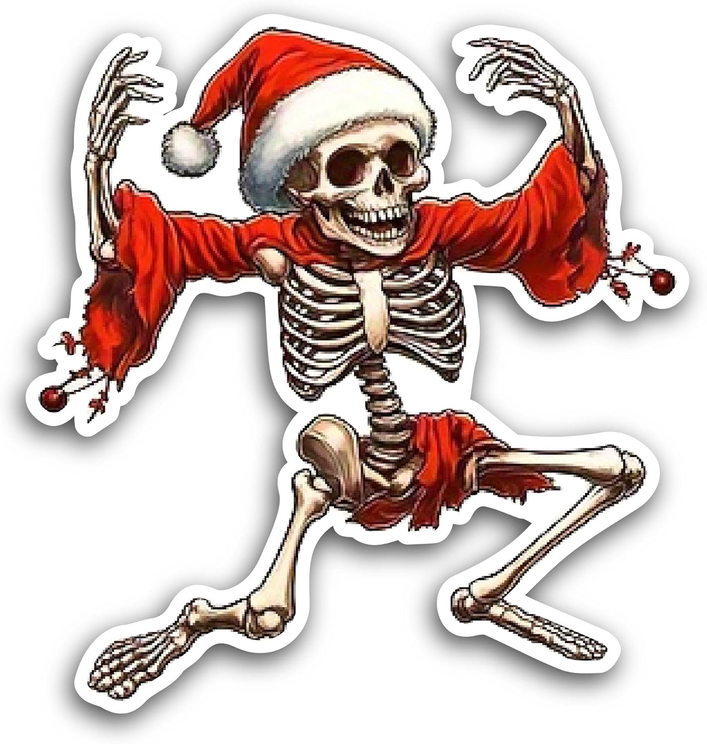 2 (Pieces) 3" and 5" Funny Skeleton Dancing Sticker, Waterproof Vinyl Decals for Many Purpose Like Cars, Trucks, Laptops, Phones, Windows and More