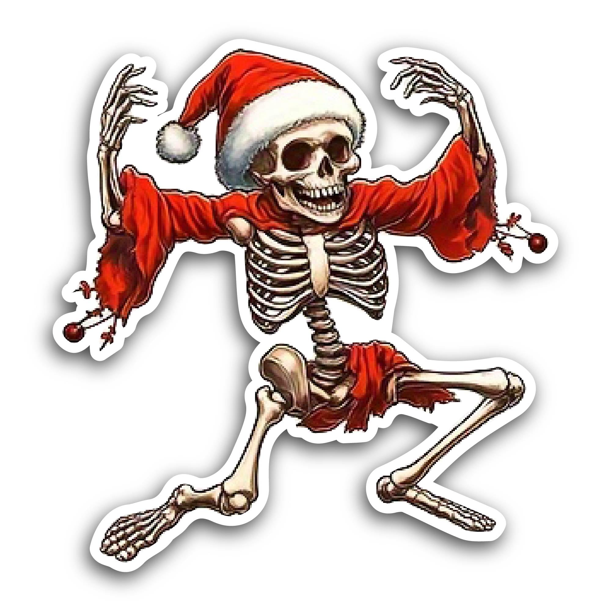 2 (Pieces) 3" and 5" Funny Skeleton Dancing Sticker, Waterproof Vinyl Decals for Many Purpose Like C