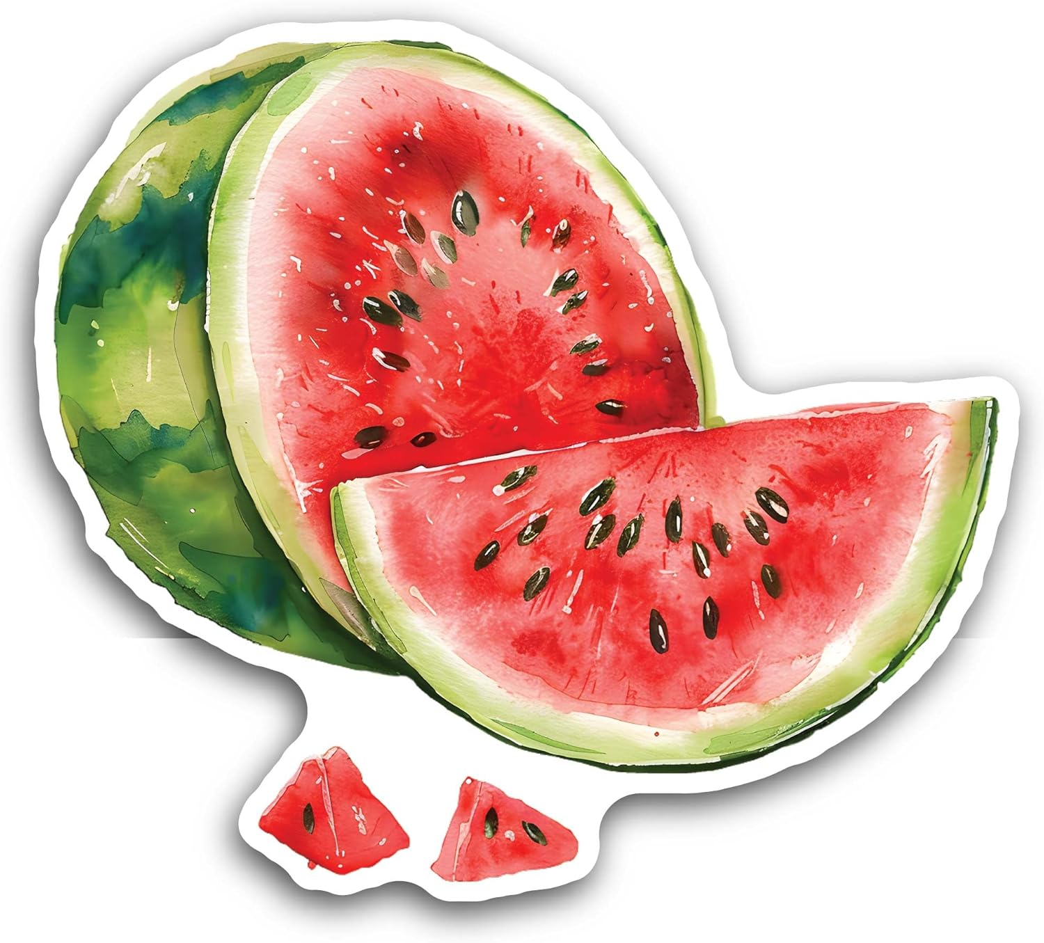 2 (Pieces) 3" and 5" Watermelon Sticker, Waterproof Vinyl Decals for Many Purpose Like Cars, Trucks, Laptops, Phones, Windows and More