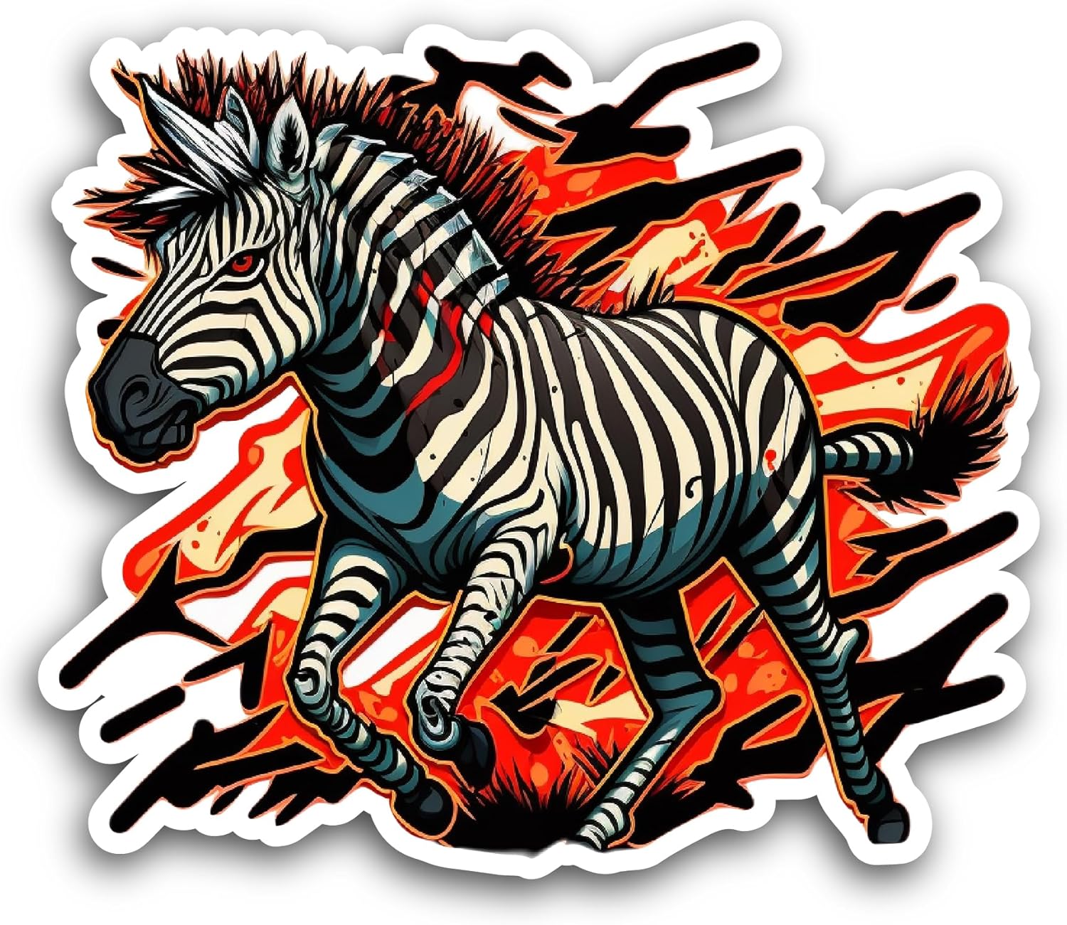 2 (Pieces) 3" and 5" Zebra Sticker, Waterproof Vinyl Decals for Many Purpose Like Cars, Trucks, Laptops, Phones, Windows and More