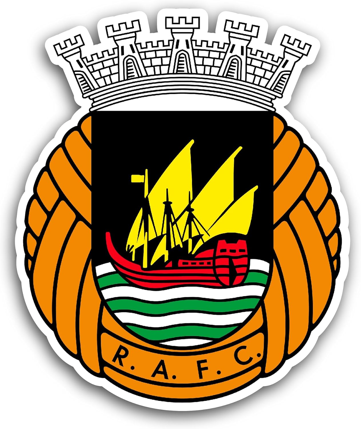 2 (Pieces) 3" and 5" Ri0 Ave FC Sticker, Waterproof Vinyl Decals for Many Purpose Like Cars, Trucks, Laptops, Phones, Windows and More