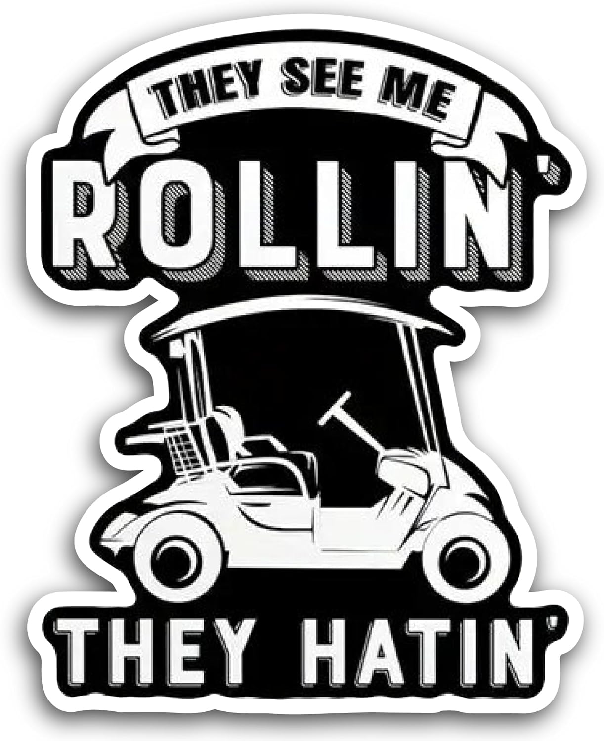 2 (Pieces) 3" and 5" They See Me Rollin Sticker, Waterproof Vinyl Decals for Many Purpose Like Cars, Trucks, Laptops, Phones, Windows and More