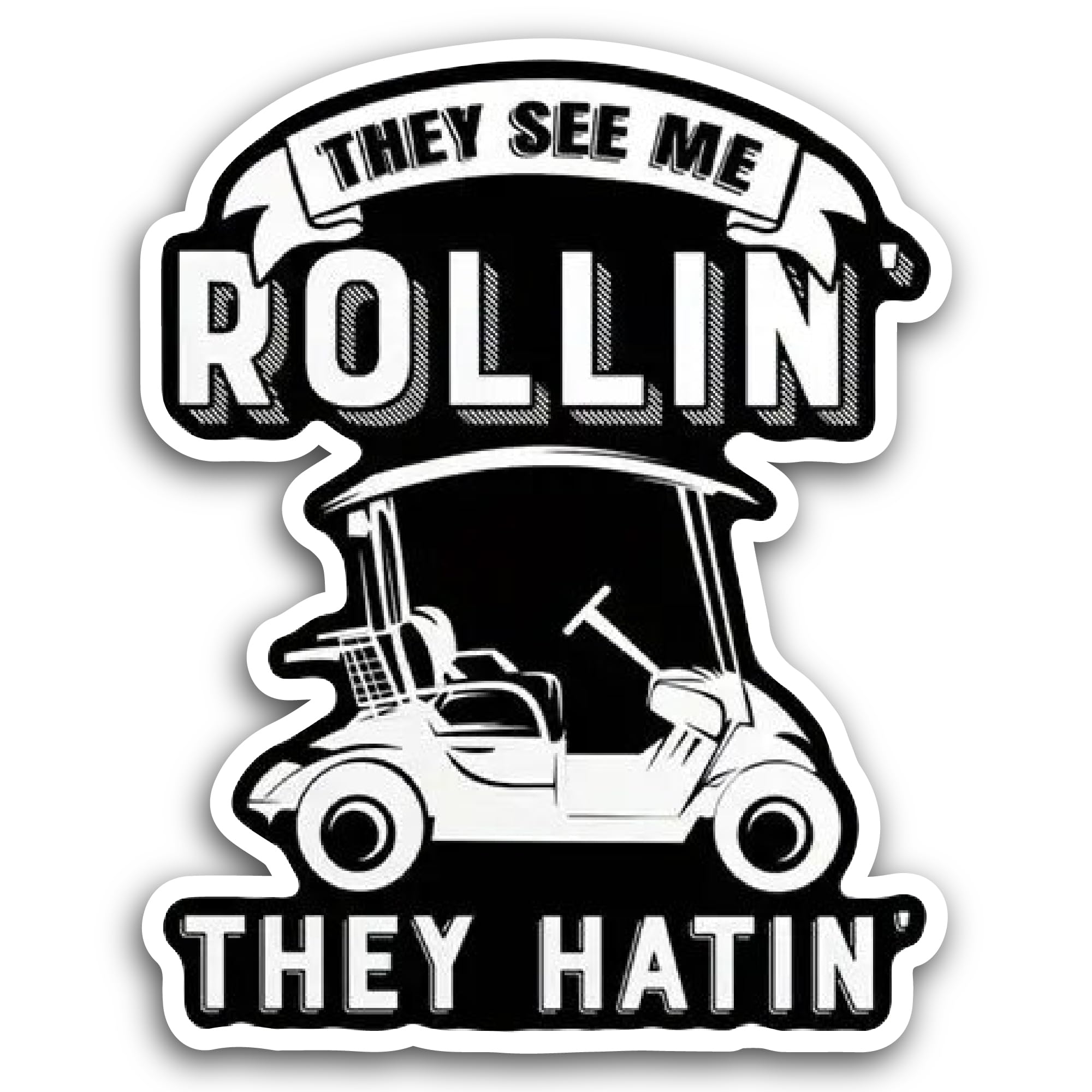 2 (Pieces) 3" and 5" They See Me Rollin Sticker, Waterproof Vinyl Decals for Many Purpose Like Cars,